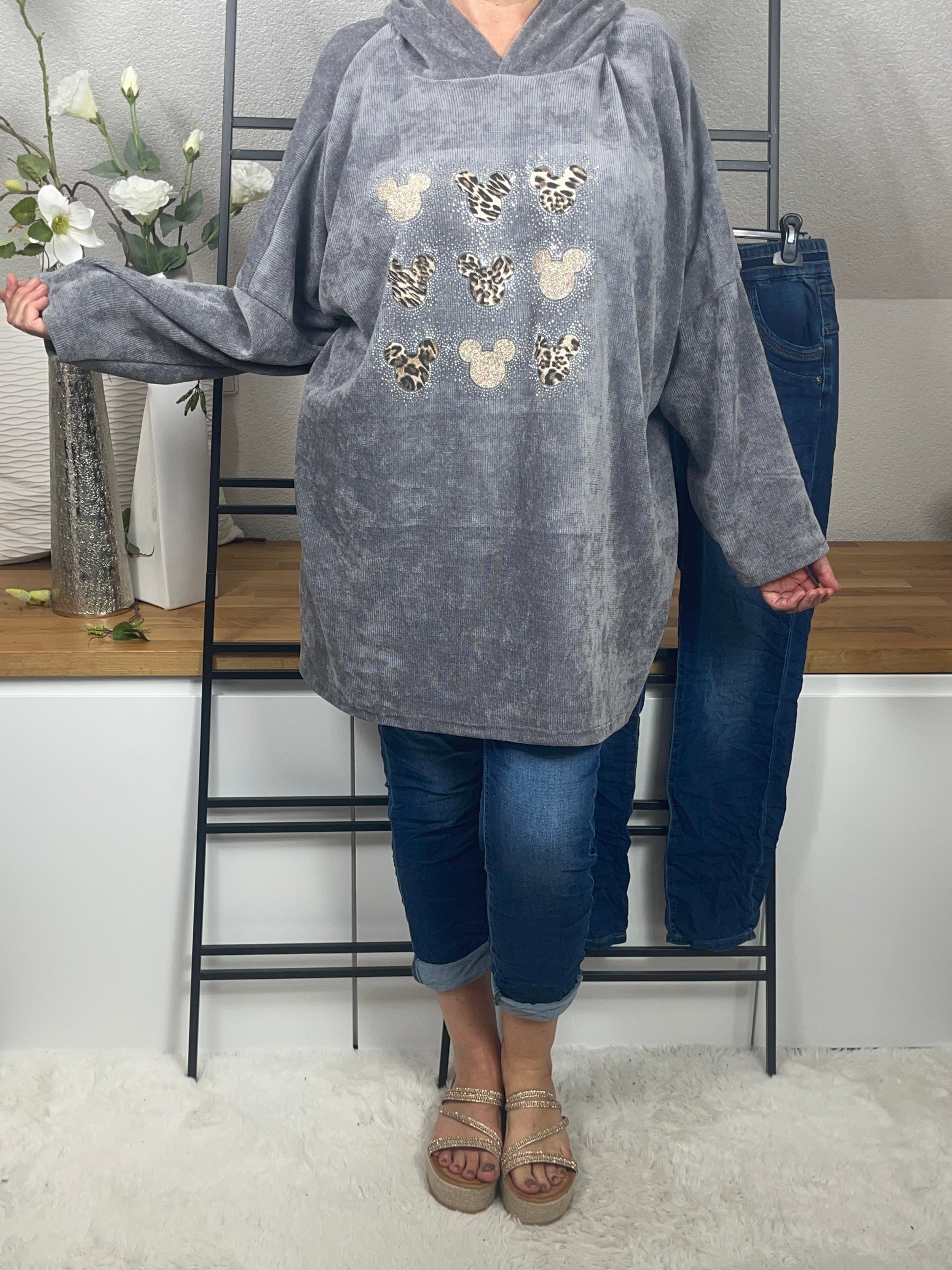 Damen -Hoodie „Mickey“ Einheitsgrösse Gr. 42 - 48 in 5 Farben