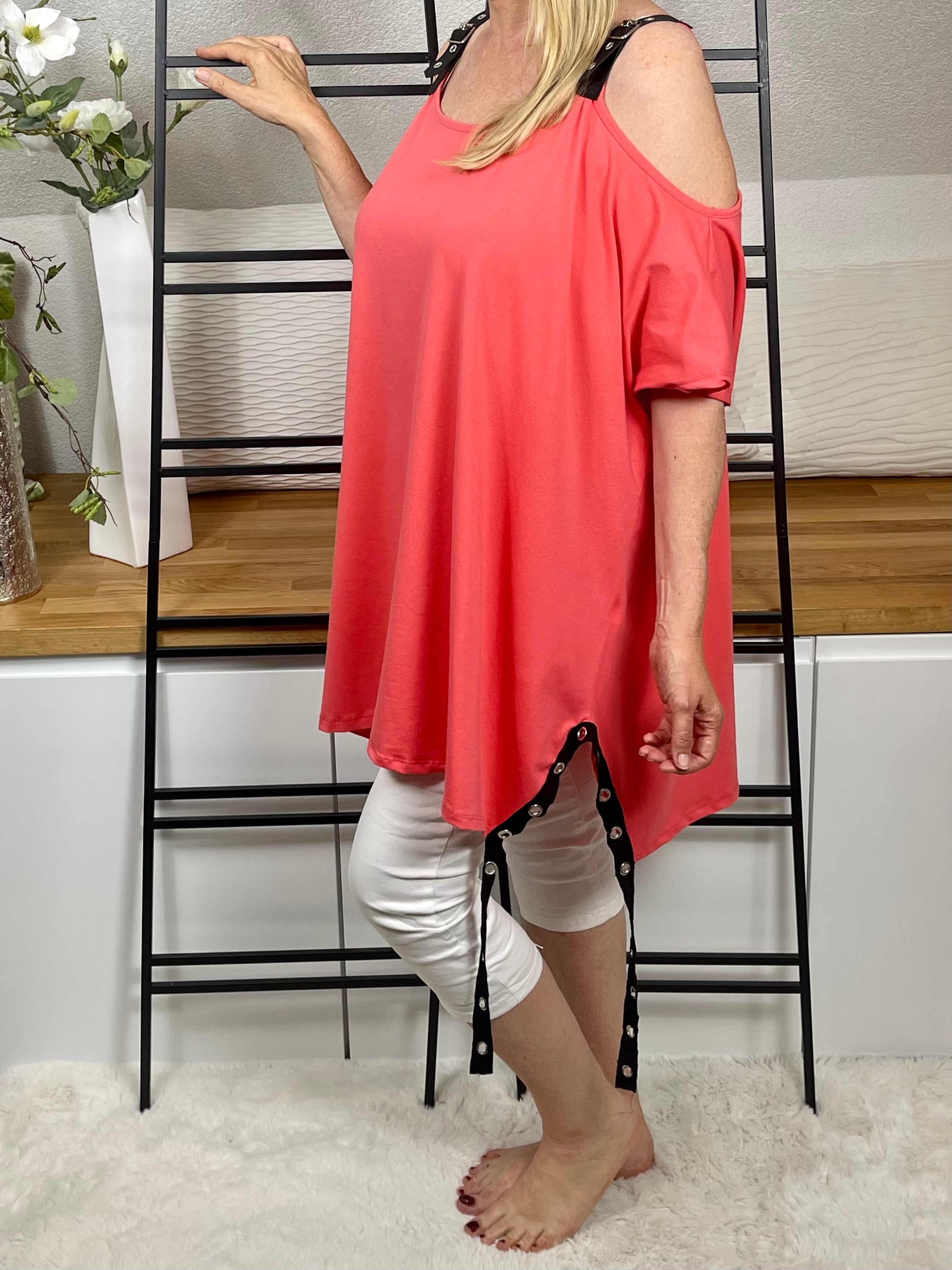 !!!!KEINE RETOURE MÖGLICH!!!! Damen Tunika- Shirt mit edlen Trägern Einheitsgrösse Gr. 40 - 46 in 4 Farben