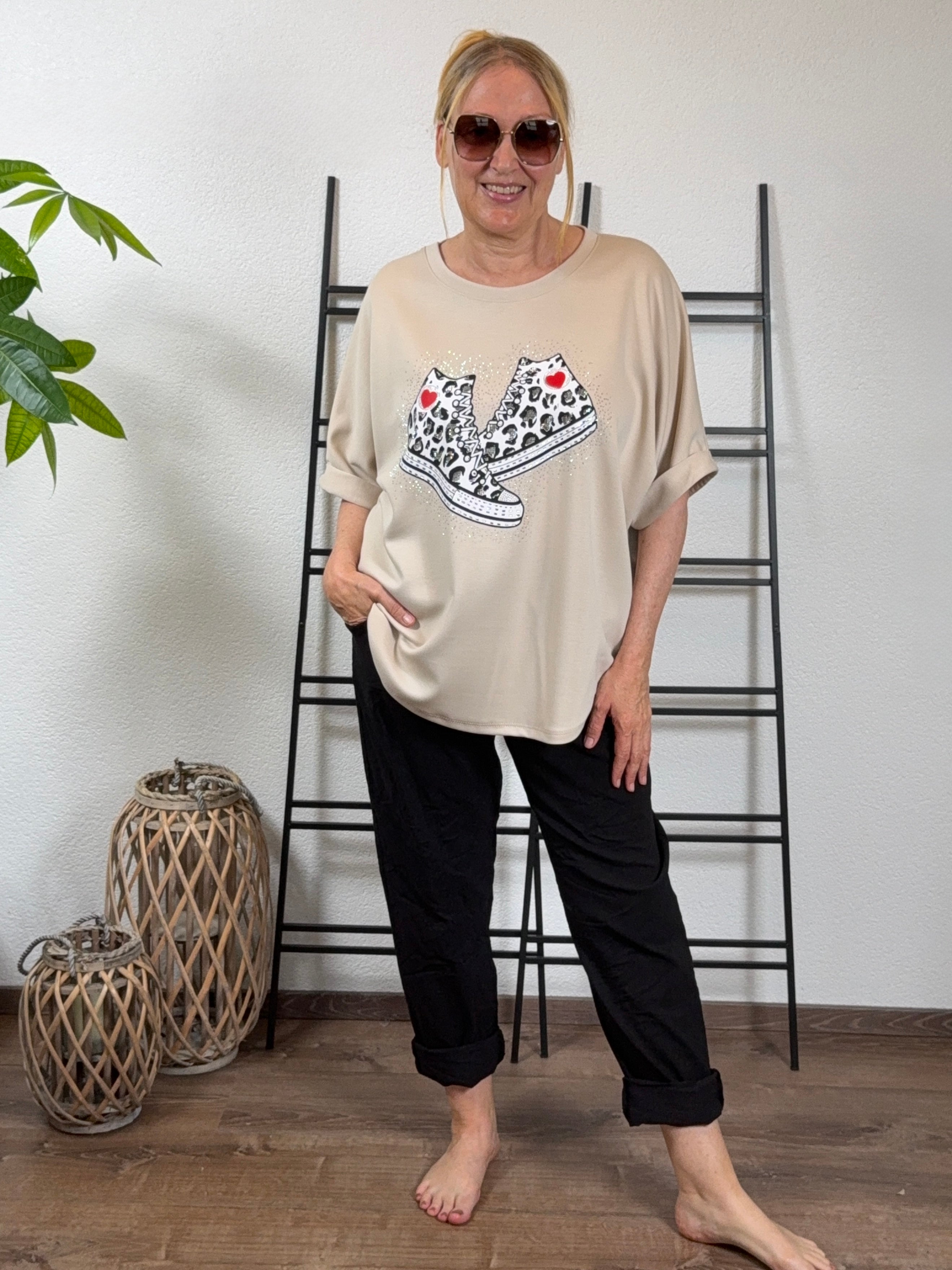 Glam „Fluffi“ Shirt in Sweat-Qualität Einheitsgröße Gr. 40 - 46 in 2 Farben