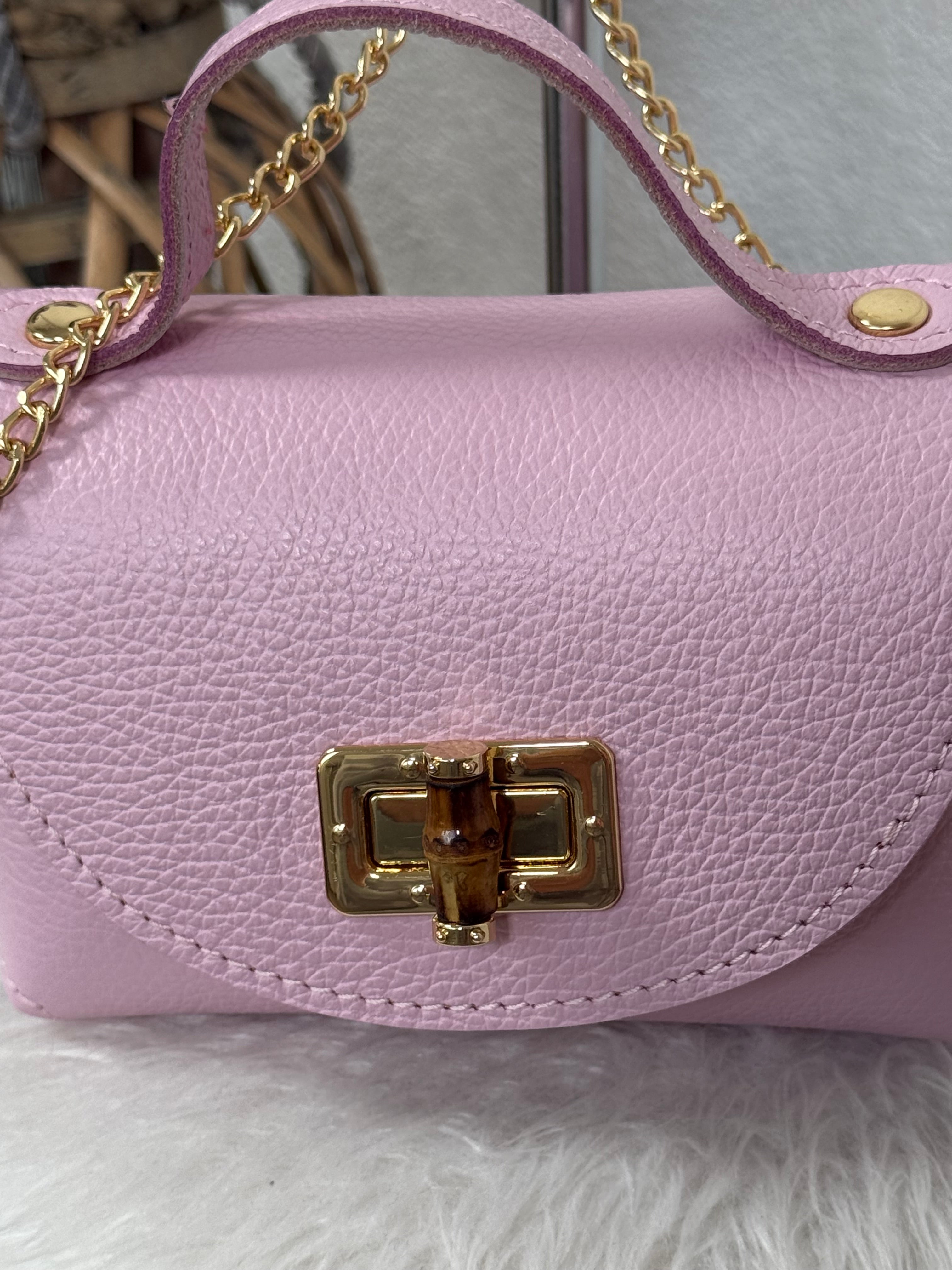 Echtleder Schulter - Tasche „Piccolini“ in rosa
