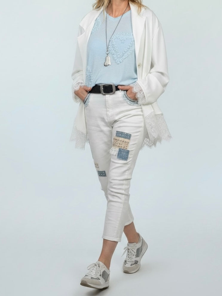 Boho Jeans Gr. 36 - 42 in weiß
