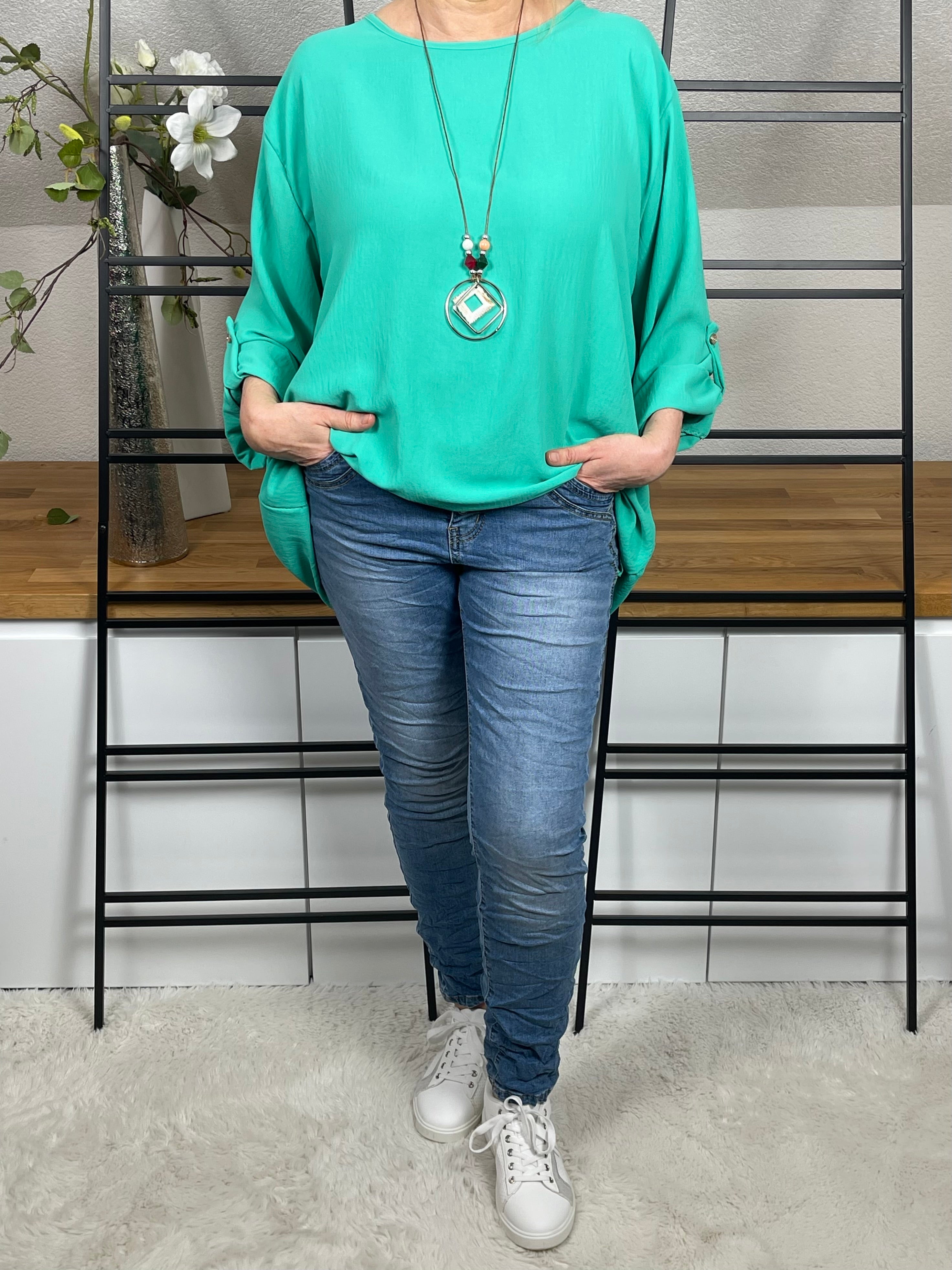 !!!!KEINE RETOURE MÖGLICH!!!! Damen - Tunika mit Kette Einheitsgrösse Gr. 40 - 48 in mint