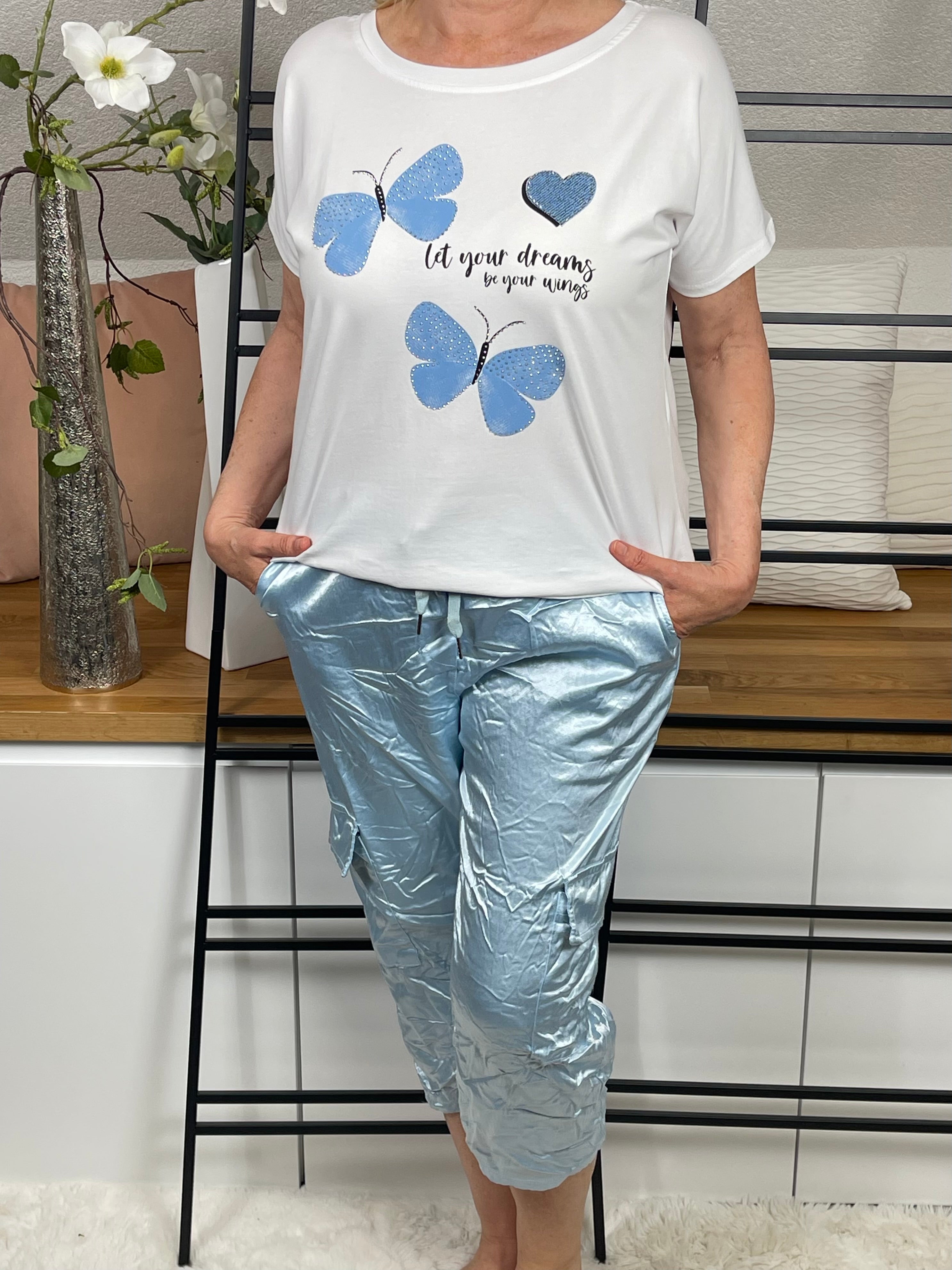 !!!!KEINE RETOURE MÖGLICH!!!! Damen- T - Shirt „Schmetterling“ Einheitsgrösse Gr. 36 - 44 in 3 Farben