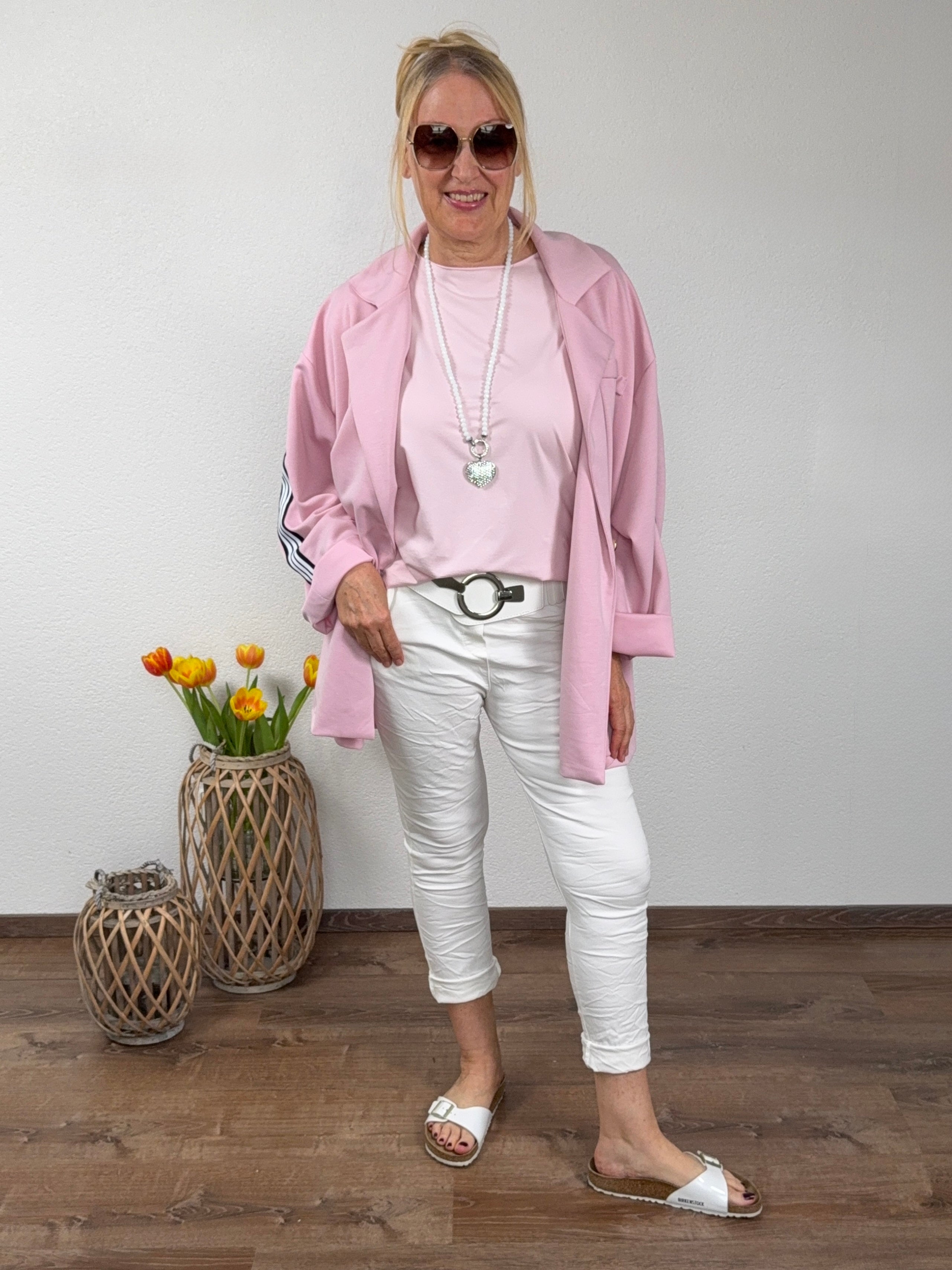 Eleganter Blazer „Fluffi“ mit Galonstreifen Einheitsgrösse Gr. 44 - 54 in 3 Farben