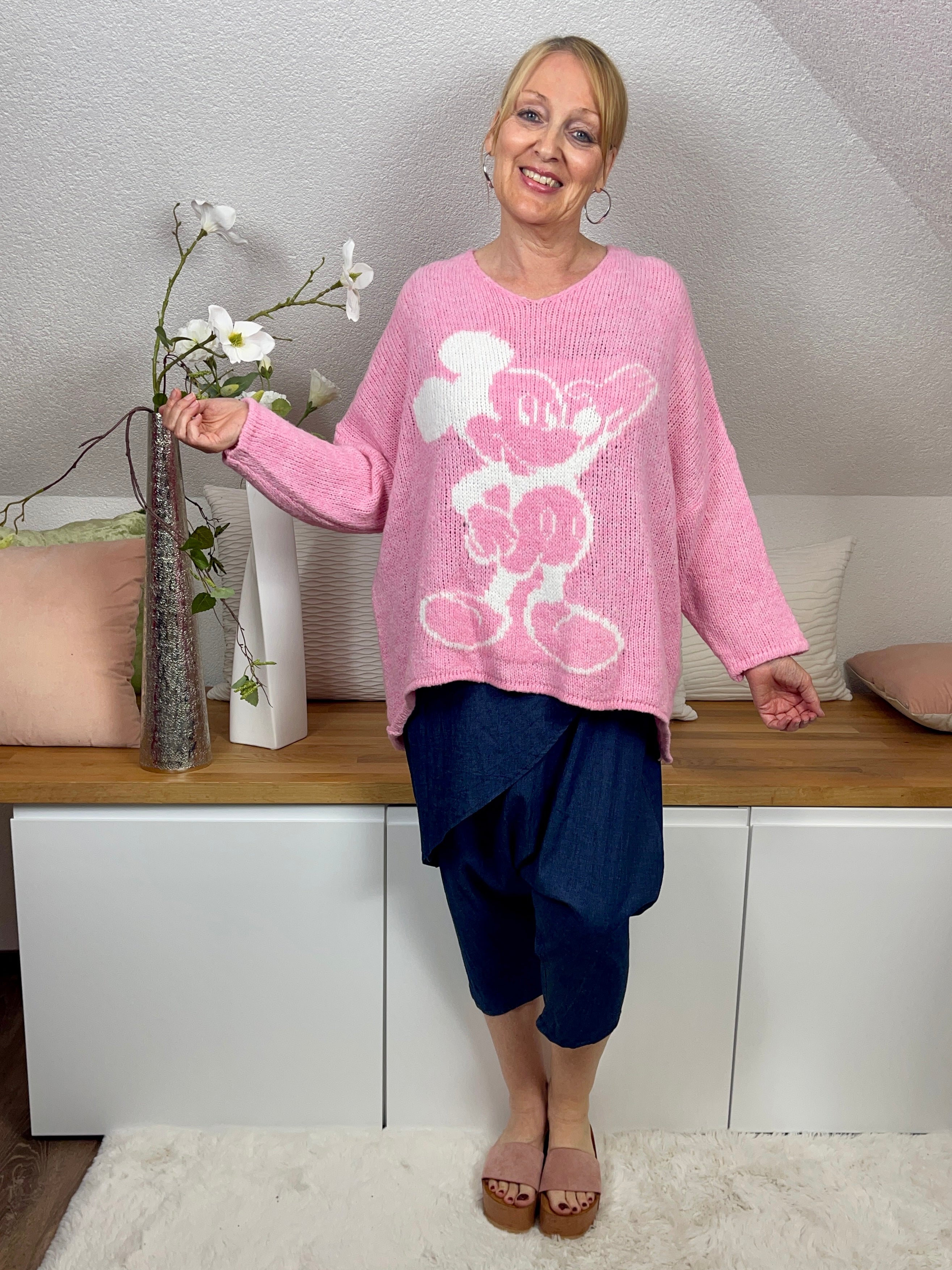 !!!!KEINE RETOURE MÖGLICH !!!!Damen -Pullover „Mickey Mouse“ Einheitsgrösse Gr. 38 - 48 in 2 Farben