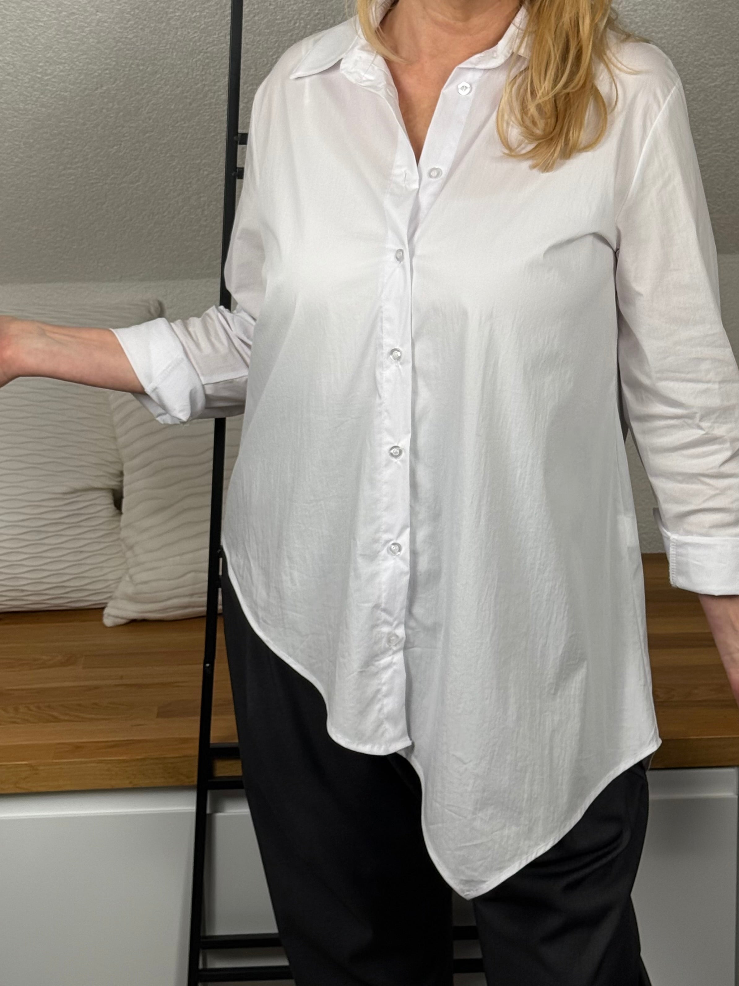 Asymetrische Bluse „Esvivid“ Einheitsgröße Gr. 38 - 42 in weiß