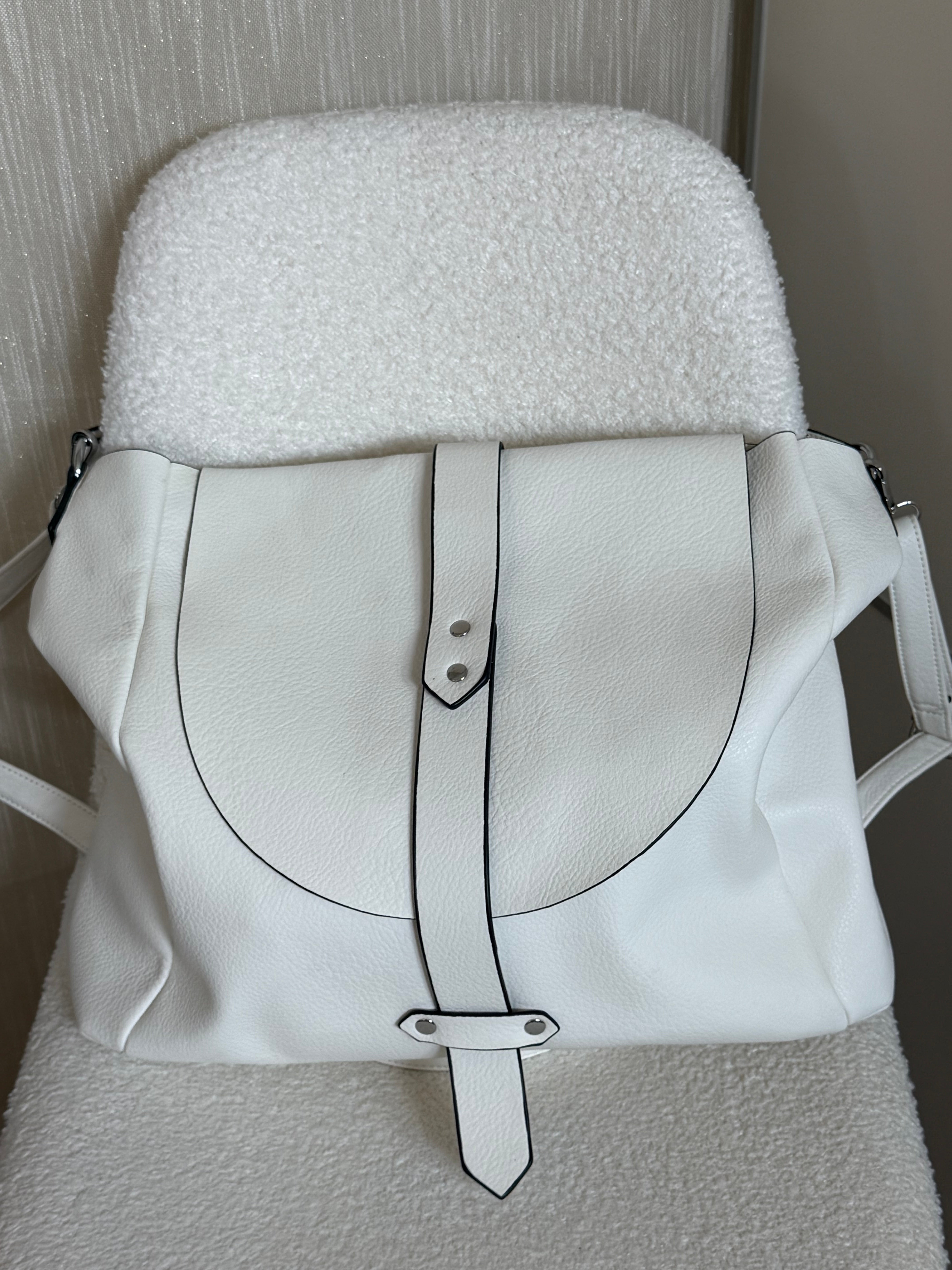 Sehr große 2 tlg. Tasche in weiß