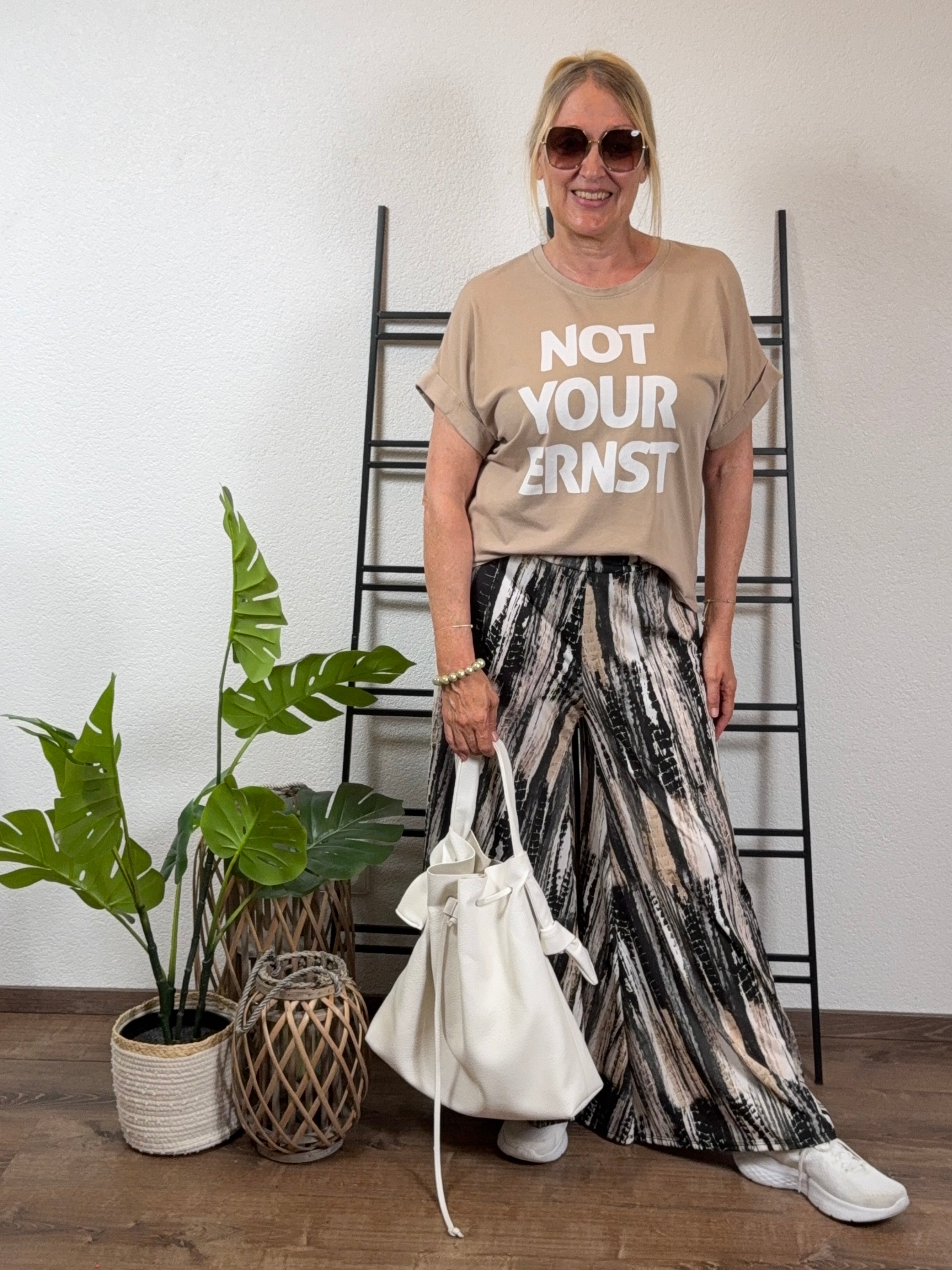 T - Shirt „Not your Ernst“ Einheitsgrösse Gr. 38 - 40 in beige