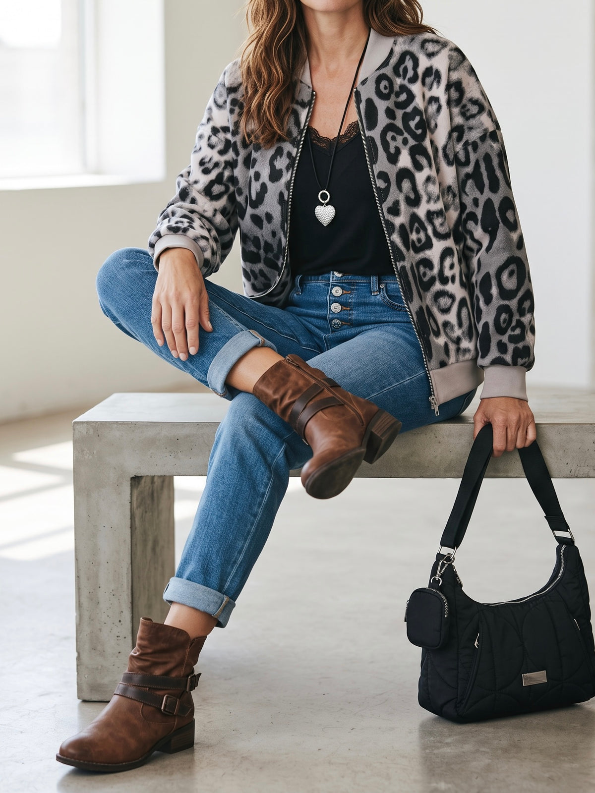 Sweat - Jacke „Animal Print“ in 2 Farben