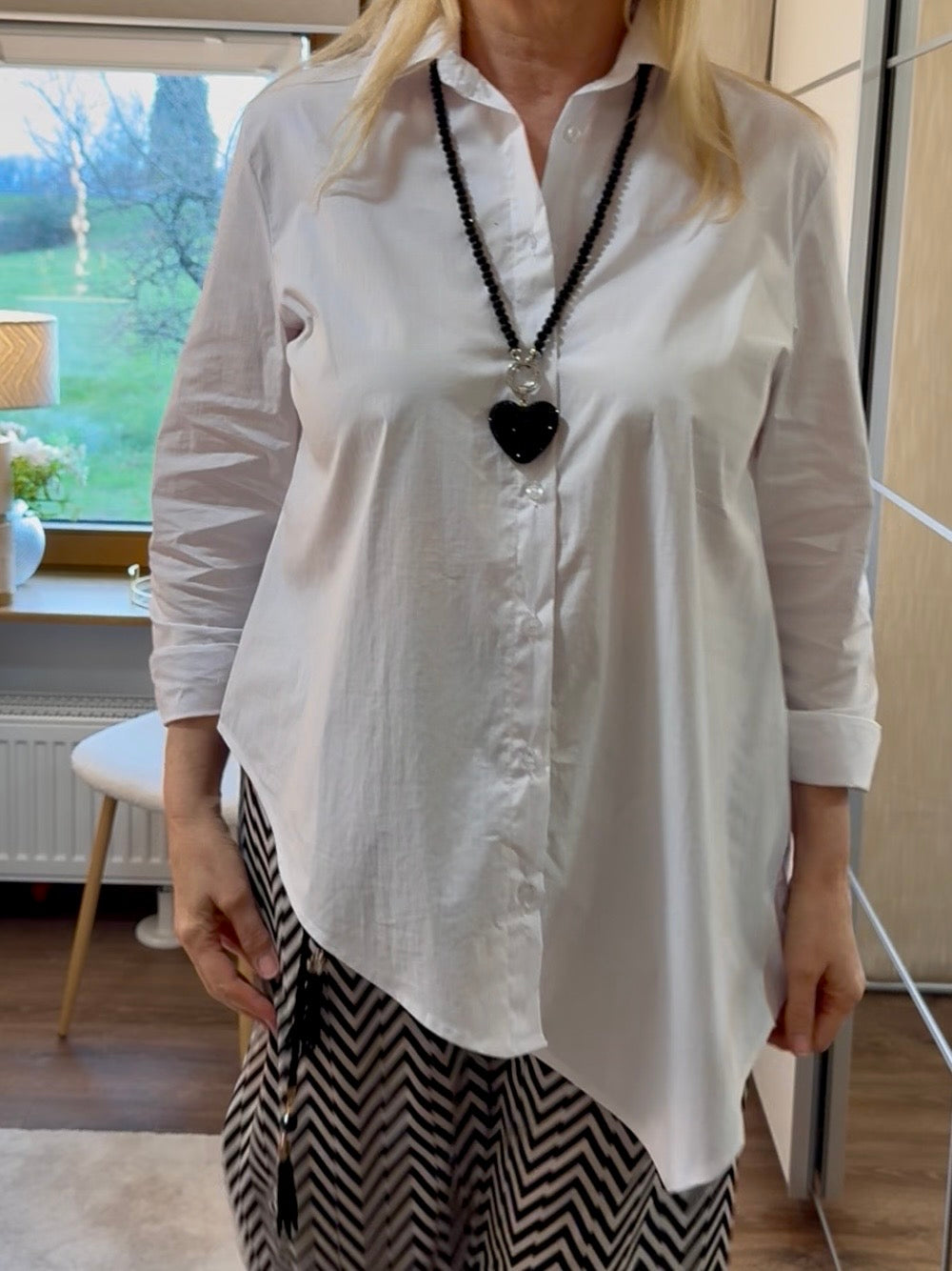 Asymetrische Bluse „Esvivid“ Einheitsgröße in weiß