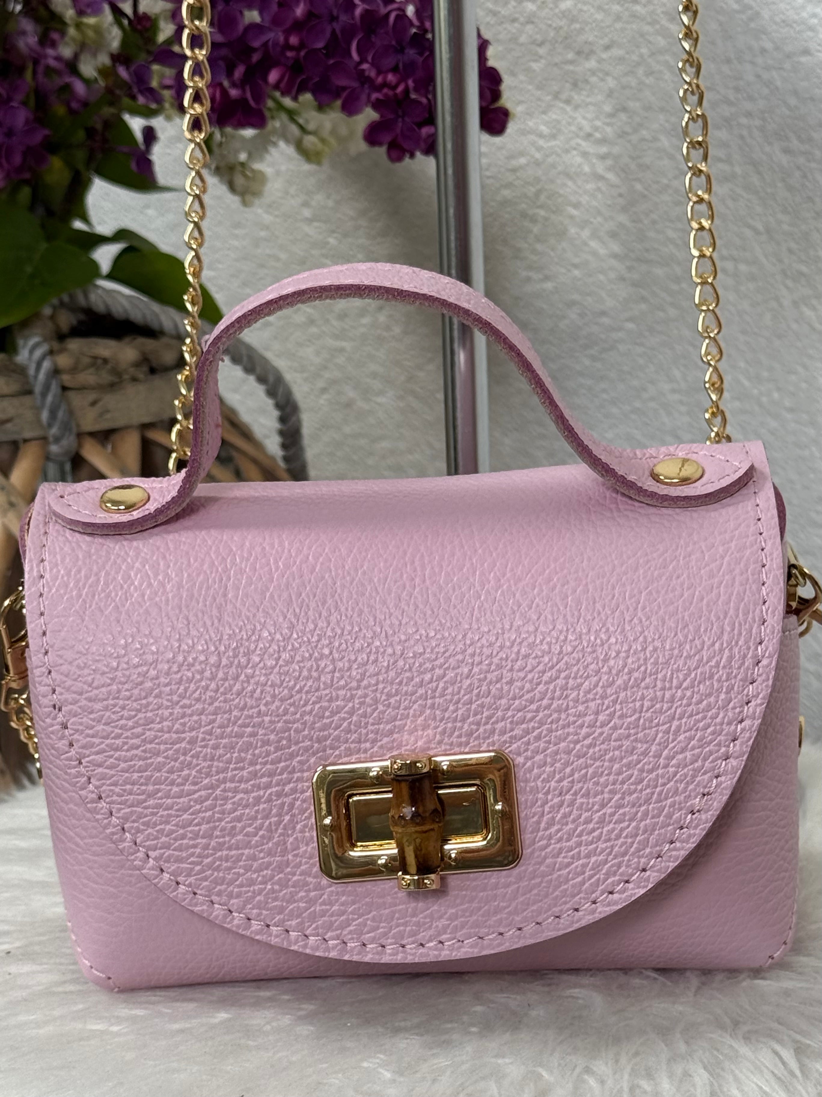 Echtleder Schulter - Tasche „Piccolini“ in rosa