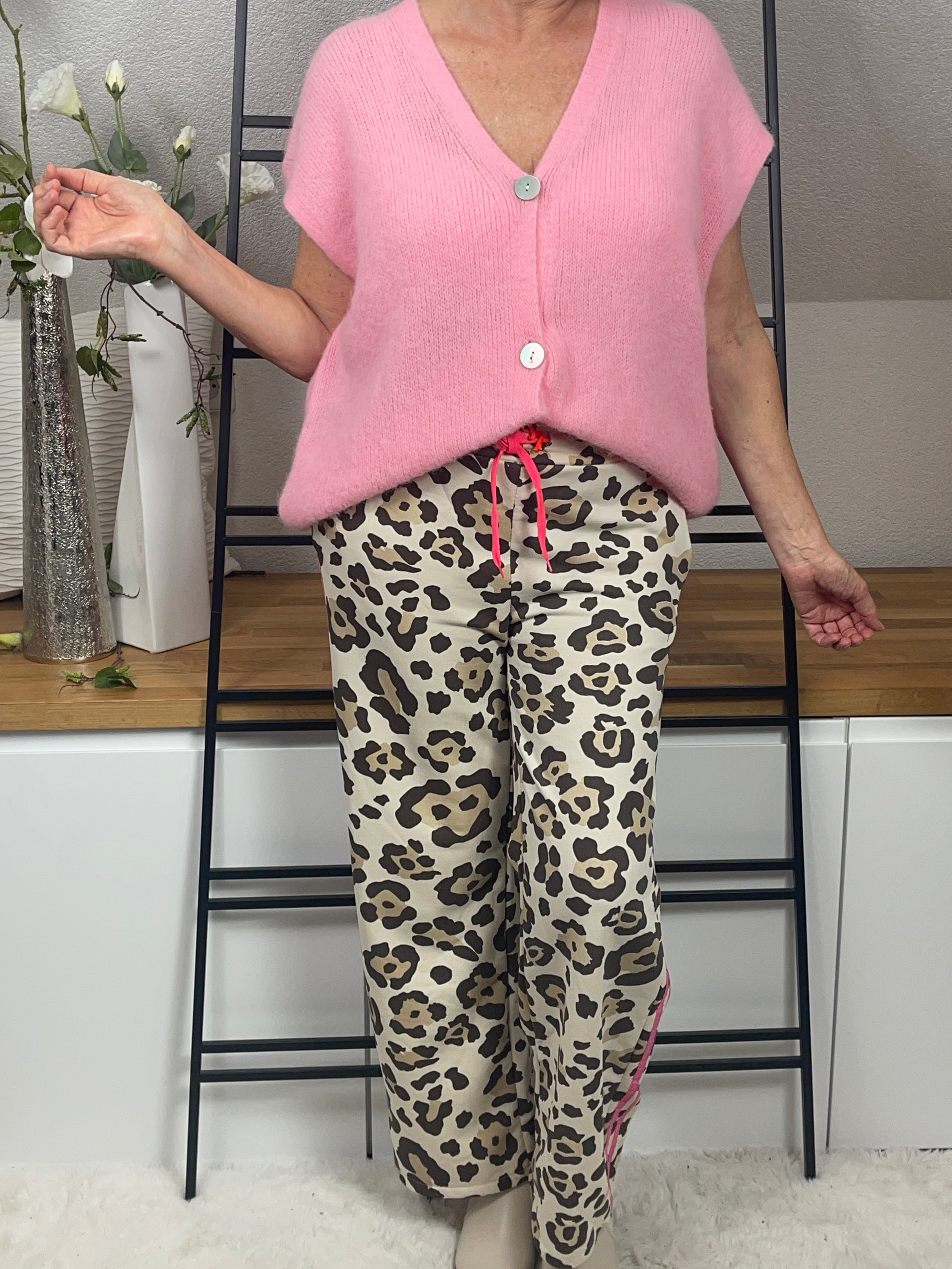 Damen - Jogpant mit „Animalprint“ Einheitsgrösse Gr. 36 - 40 braun - natur