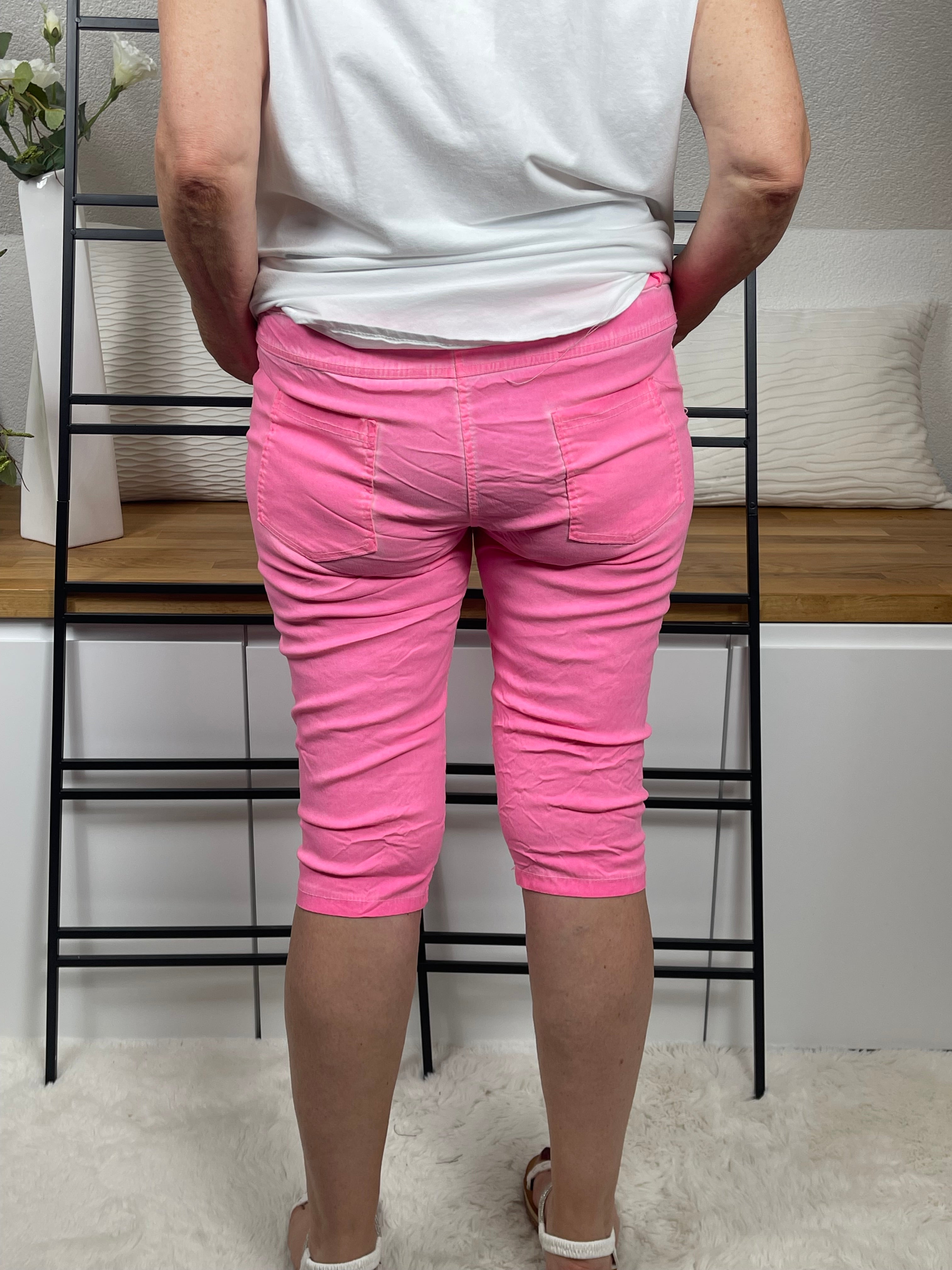 !!!!KEINE RETOURE MÖGLICH!!!! Damen 3/4 Jogpant mit Gürtel und Blüte Einheitsgrösse Gr. 38 - 42