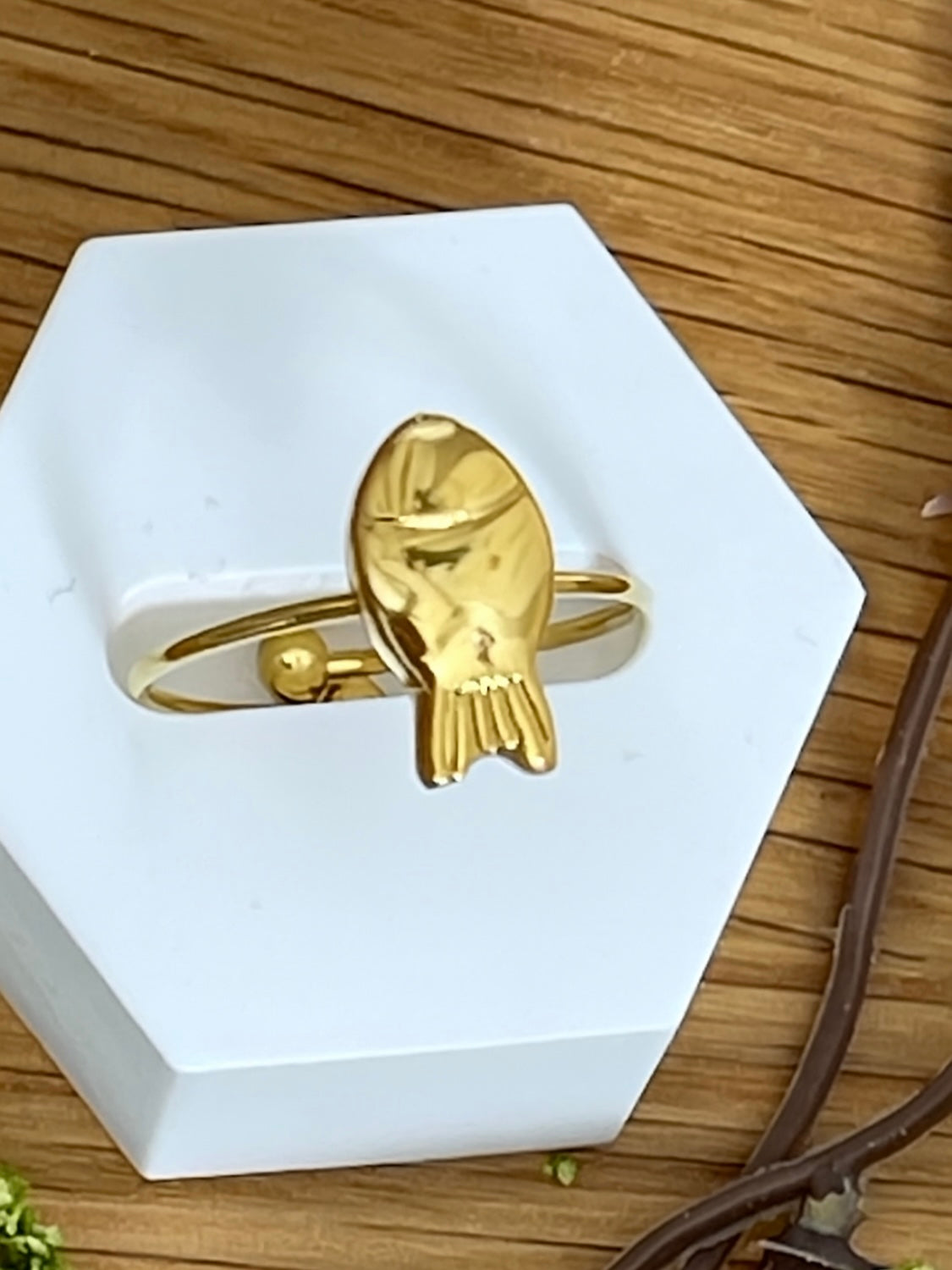 Verstellbarer Edelstahl Fingerring „Maritim“ in gold, verschiedene Modelle