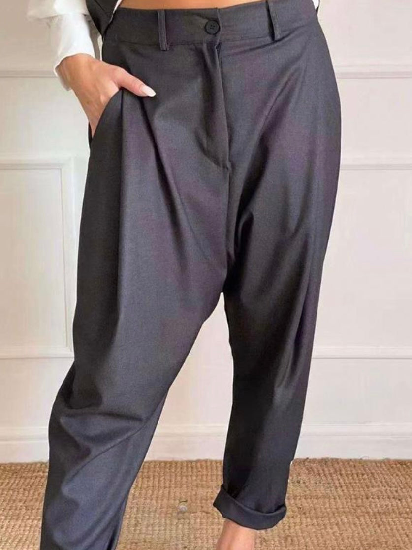 Business Baggy mit Bundfalten von „Esvivid“ Gr. S 36 - XL 44/46 in anthrazit