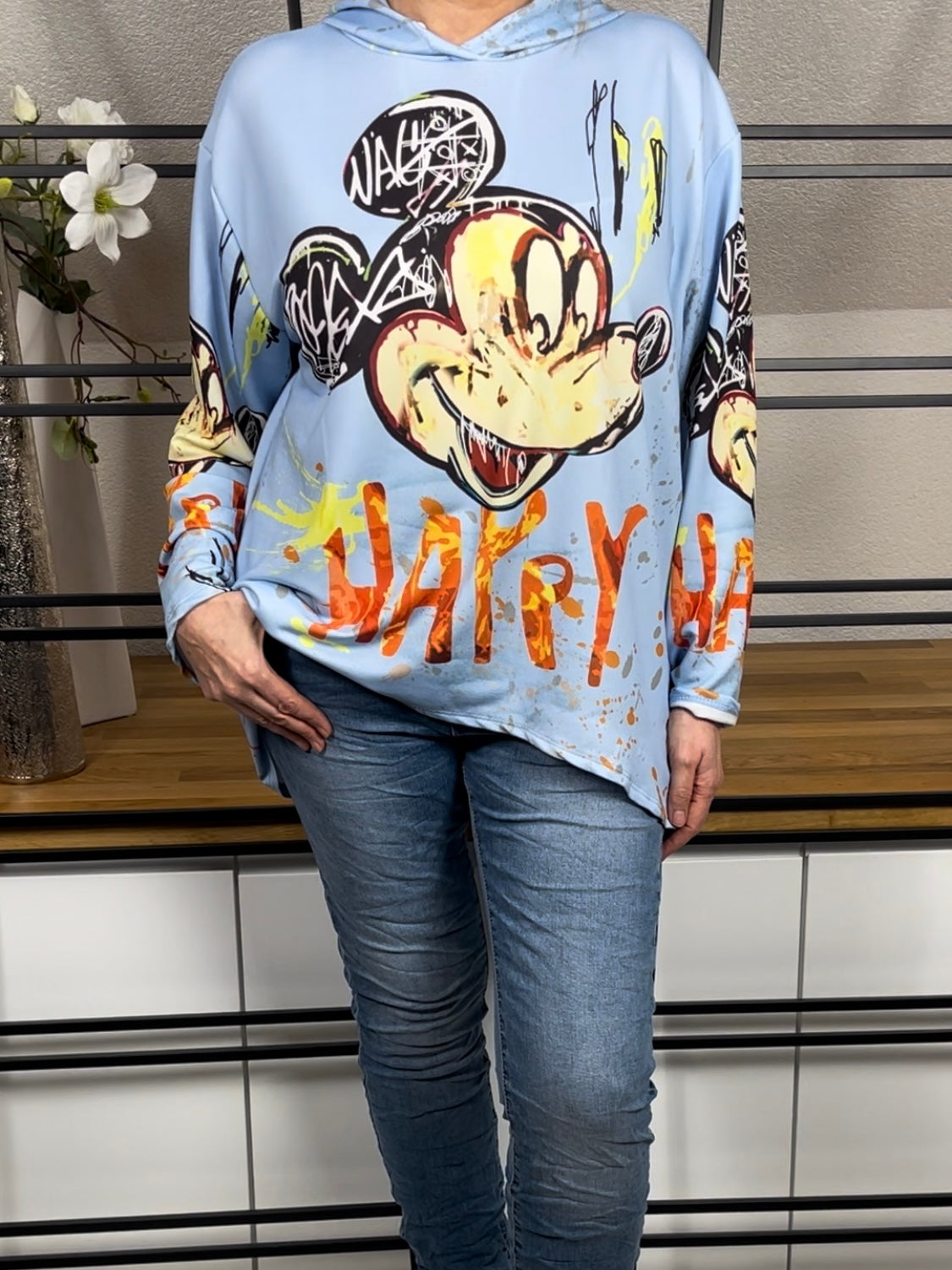 !!!!KEINE RETOURE MÖGLICH !!!!Damen - Hoodie „Mickey“ Einheitsgrösse Gr. 38 - 44 in 2 Farben