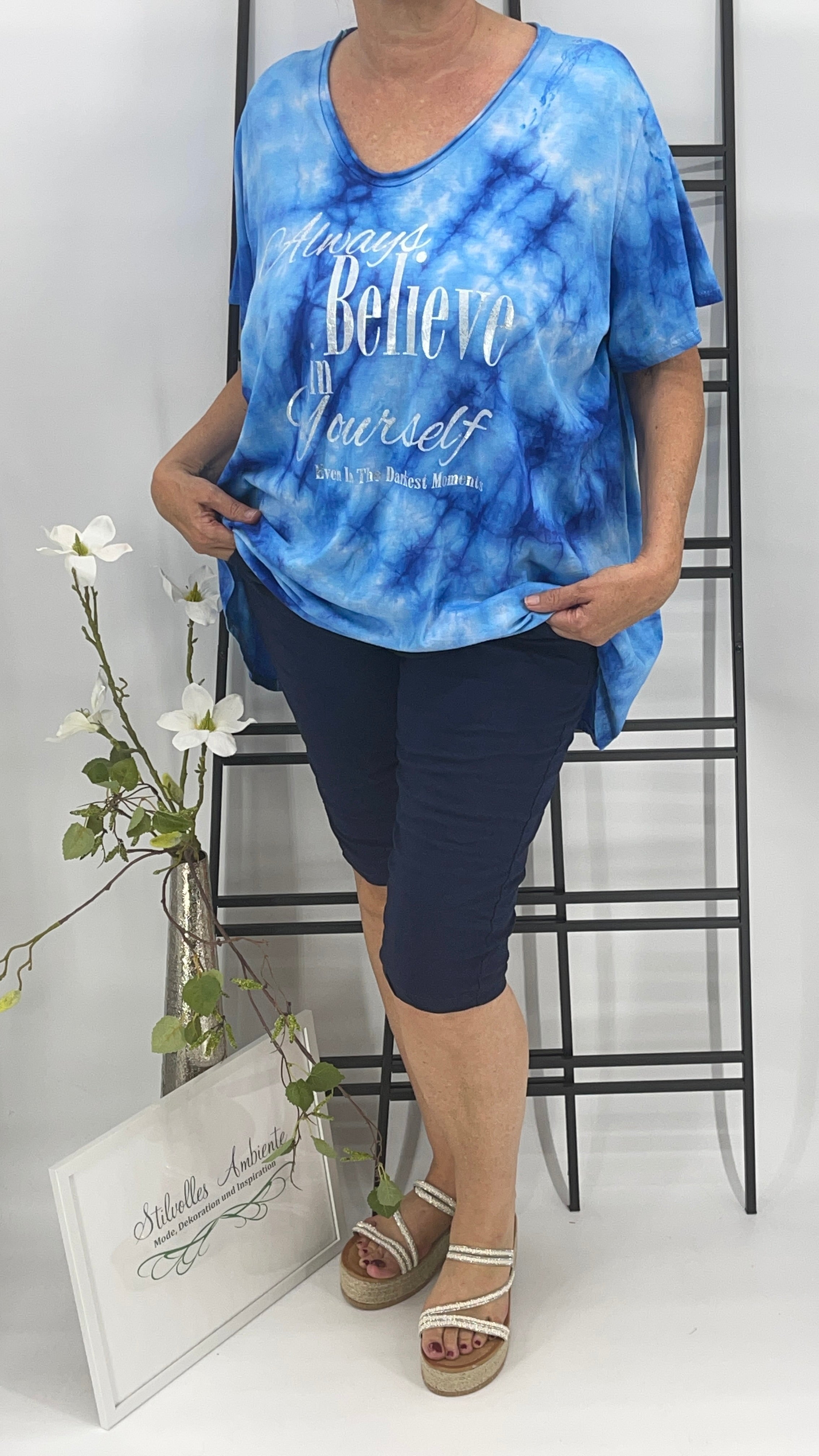 !!!!KEINE RETOURE MÖGLICH!!!! Damen T - Shirt „Believe“ Einheitsgrösse Gr. 38 - 46/48 in 3 Farben