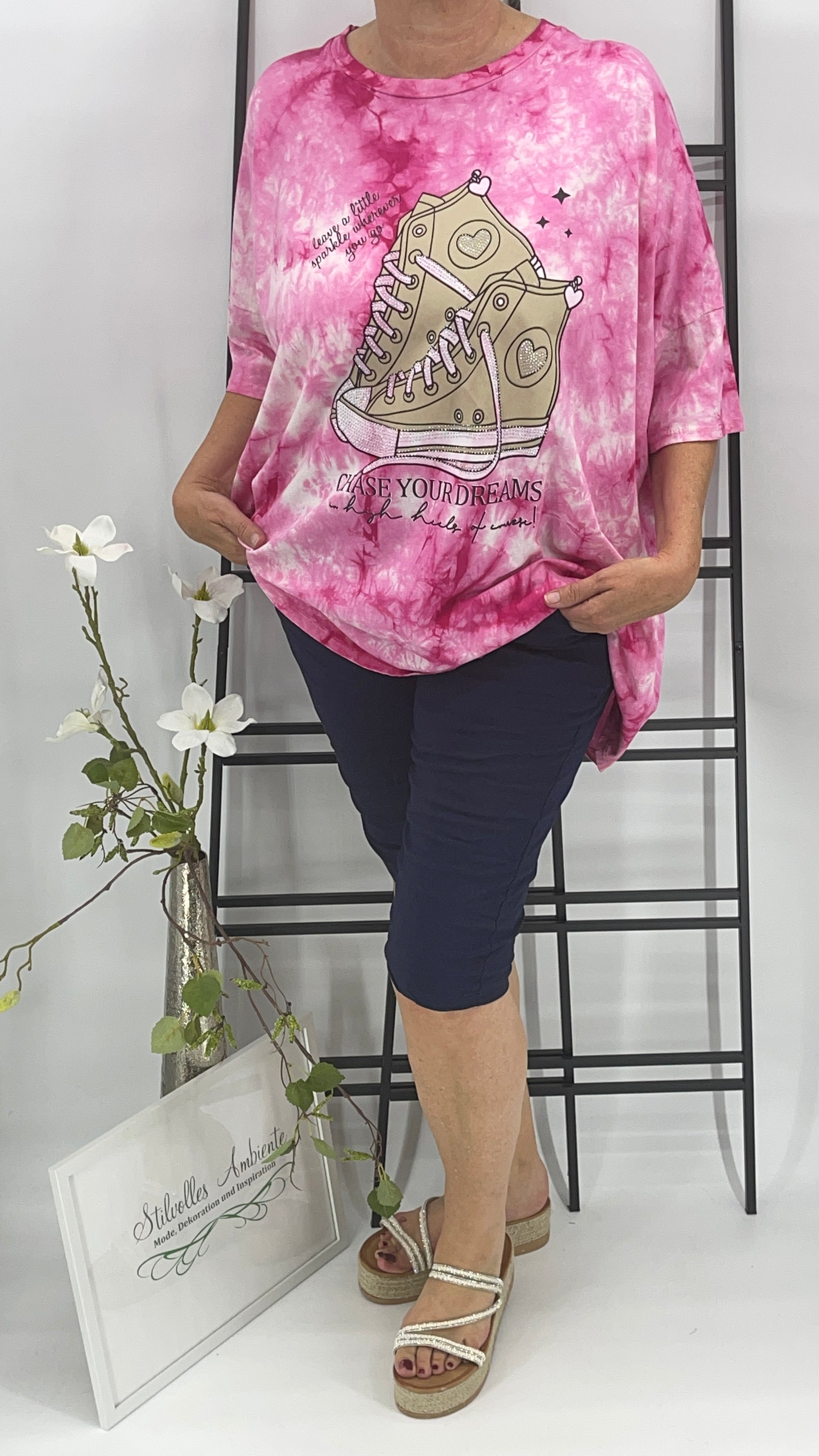 !!!!KEINE RETOURE MÖGLICH!!!! Damen T - Shirt „Sneaker“ Einheitsgrösse Gr. 38 - 48 in 2 Farben