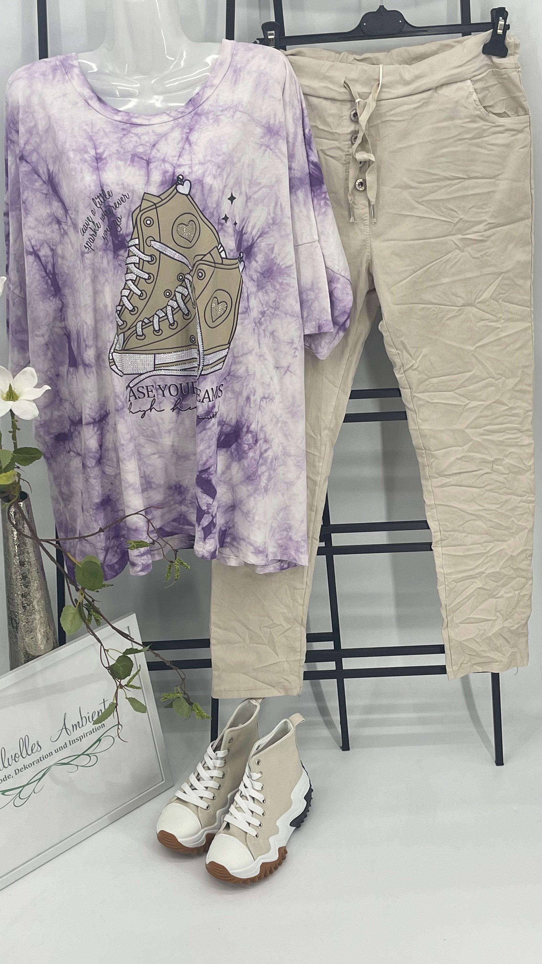 !!!!KEINE RETOURE MÖGLICH!!!! Damen T - Shirt „Sneaker“ Einheitsgrösse Gr. 38 - 48 in 2 Farben