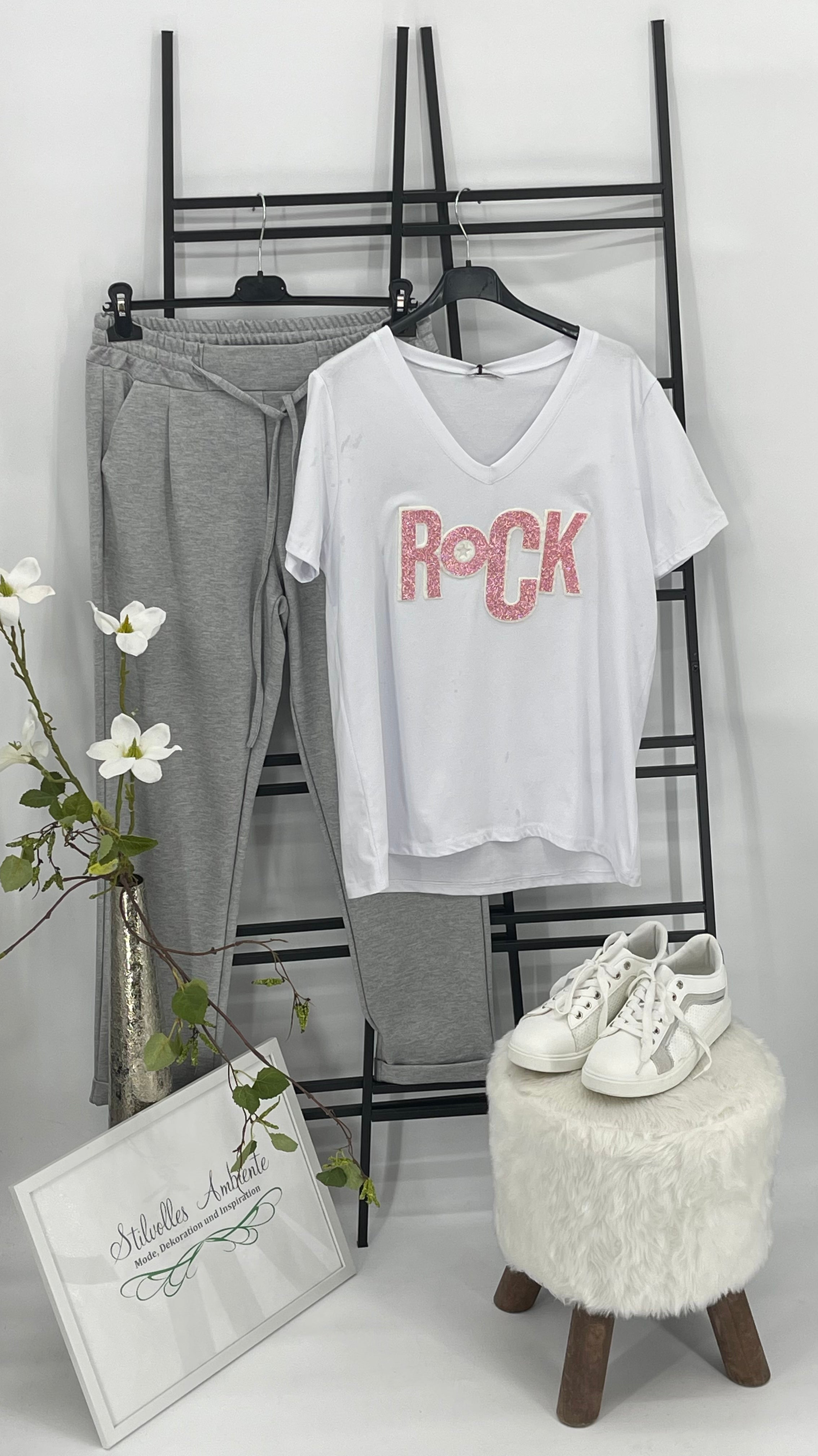 !!!!KEINE RETOURE MÖGLICH!!!! Hose mit Umschlag von „Esvivid“ Gr. 34 - 44 in hellgrau