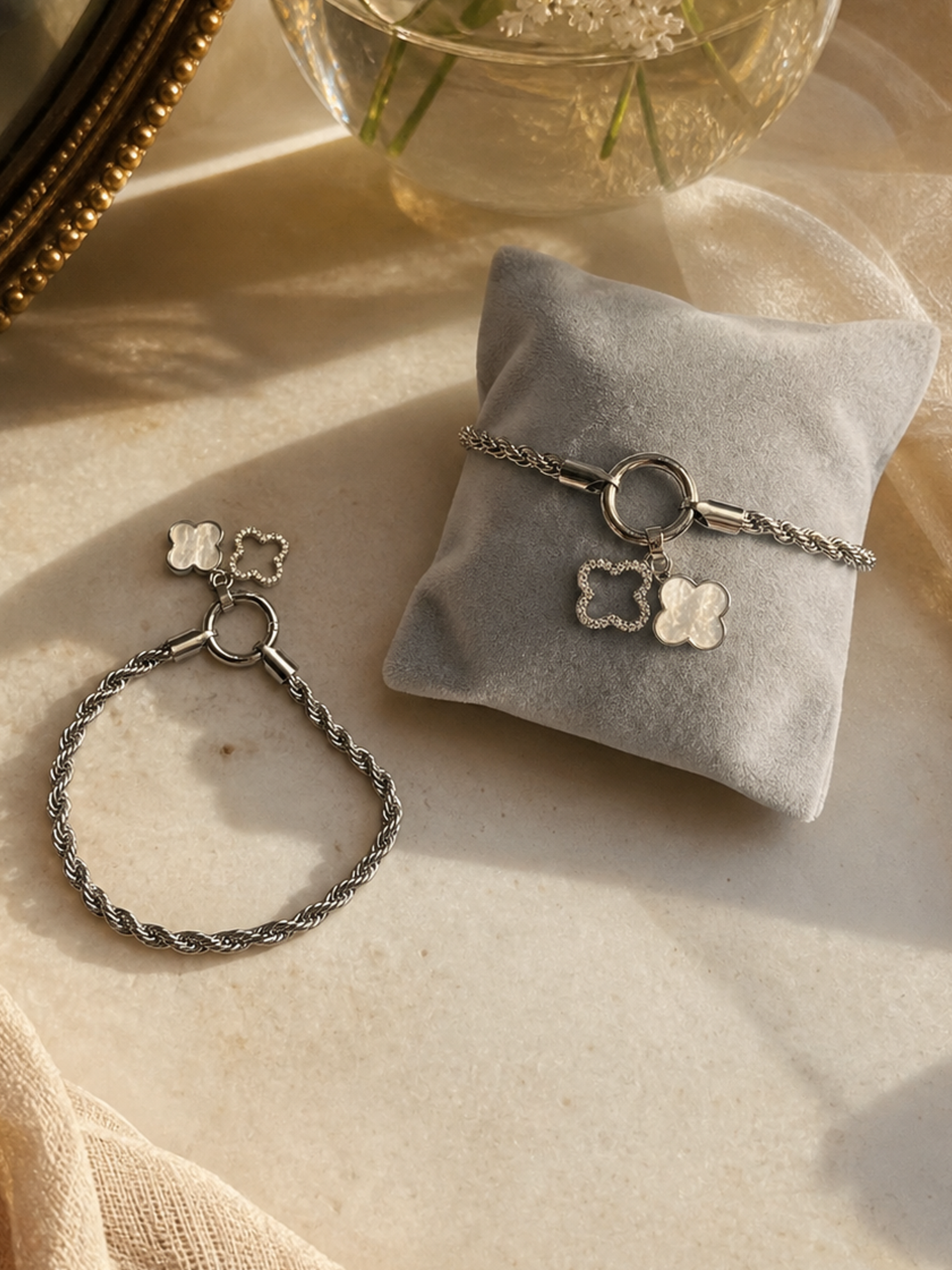 Vario Armband Edelstahl in Silber, Länge ca. 19 cm