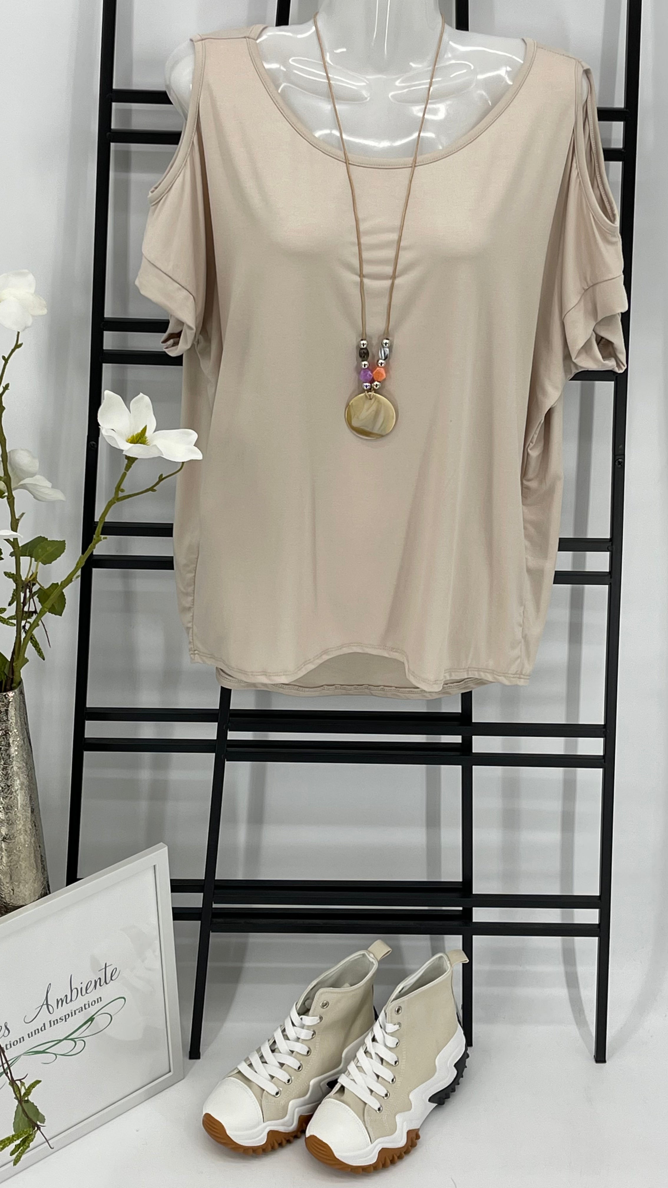 KEINE RETOURE MÖGLICH!!!! T - Shirt „Off Shoulder“ Einheitsgrösse Gr. 36 - 38/40 in 6 Farben