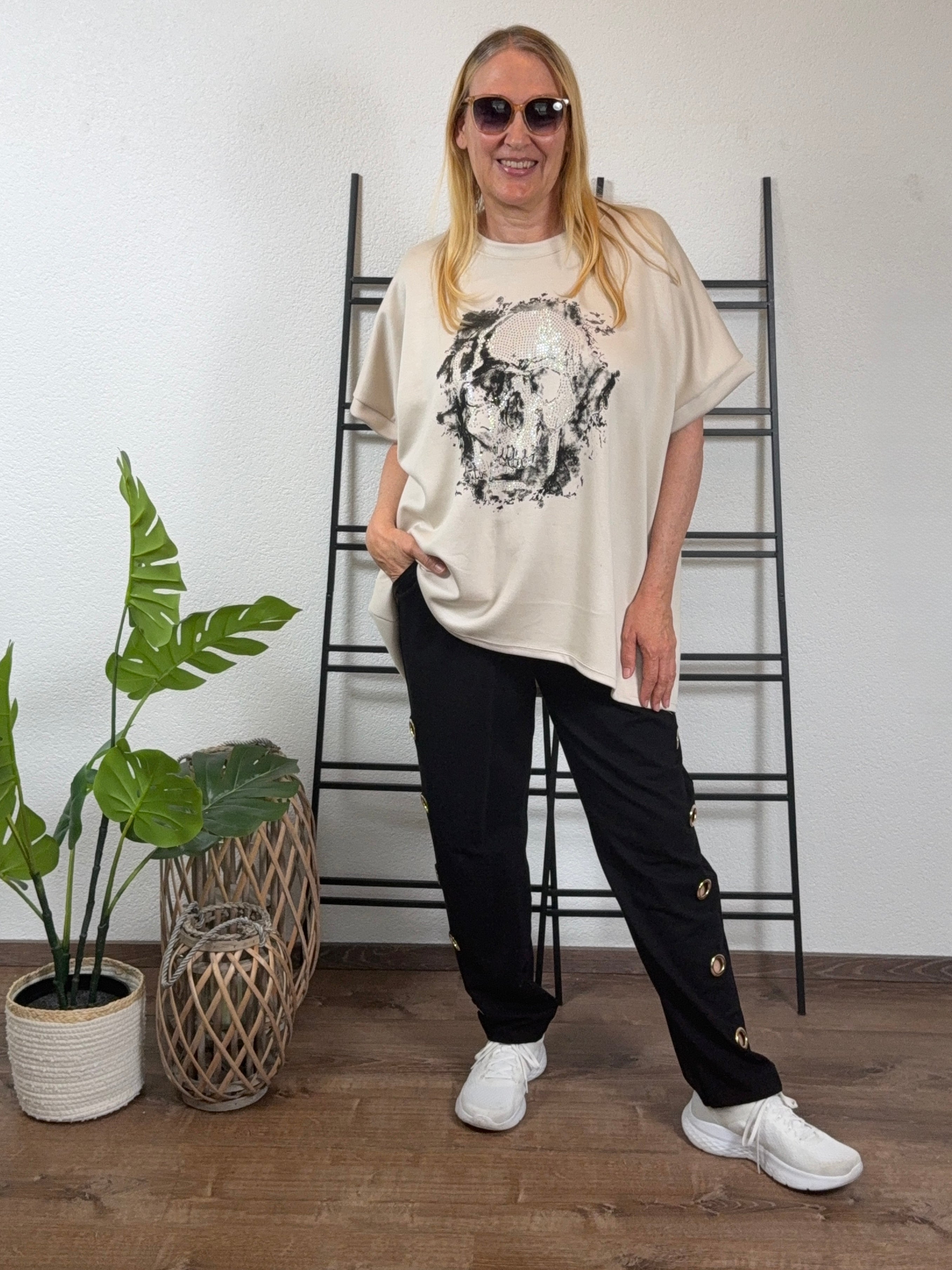 T - Shirt „Fluffi Skull“ Einheitsgrösse Gr. 42 - 48 in 3 Farben
