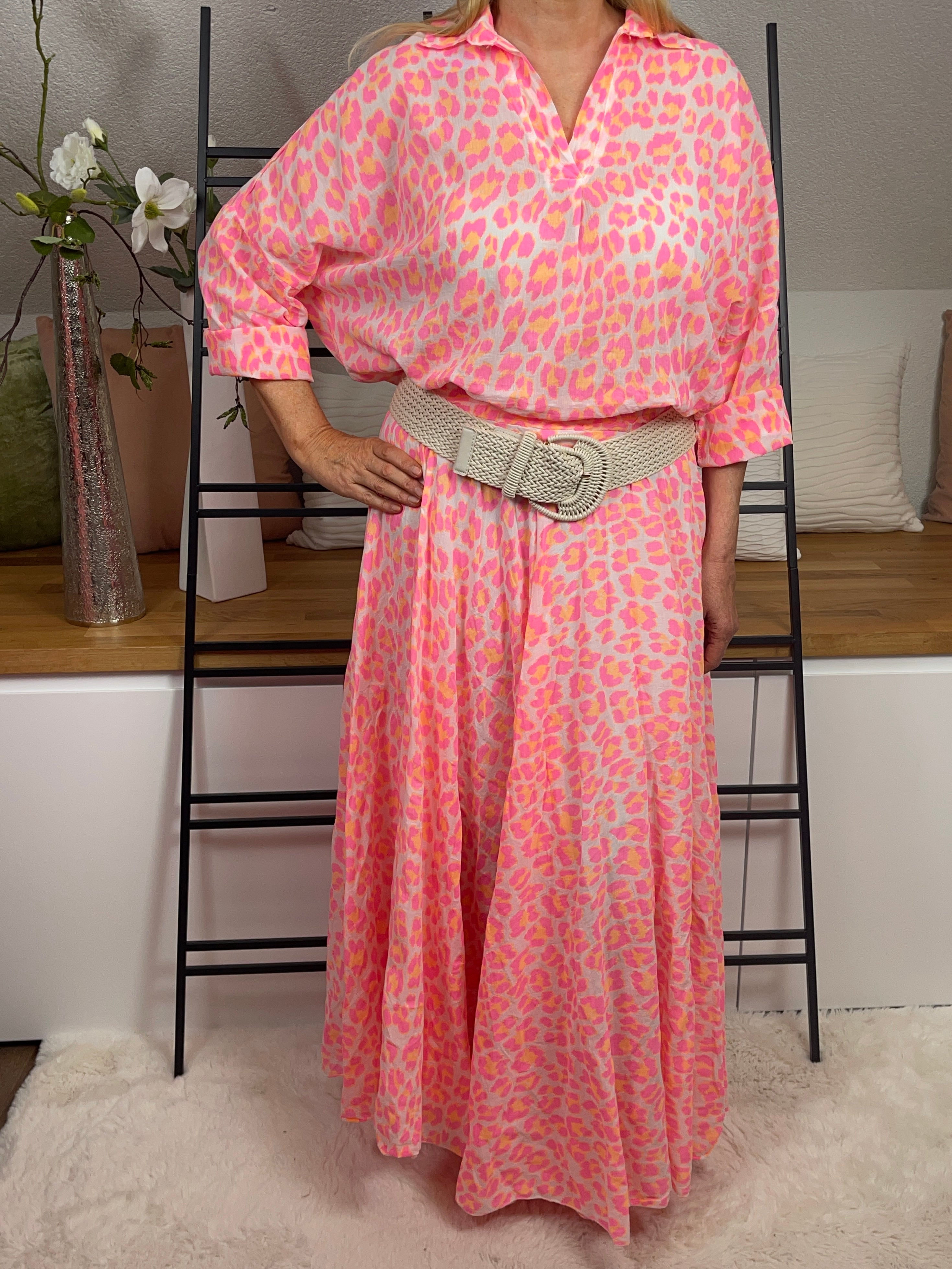 !!!!KEINE RETOURE MÖGLICH!!!! Damen - Maxi - Rock „Animal Print“ Einheitsgrösse Gr. 38 - 40/42 in neonpink