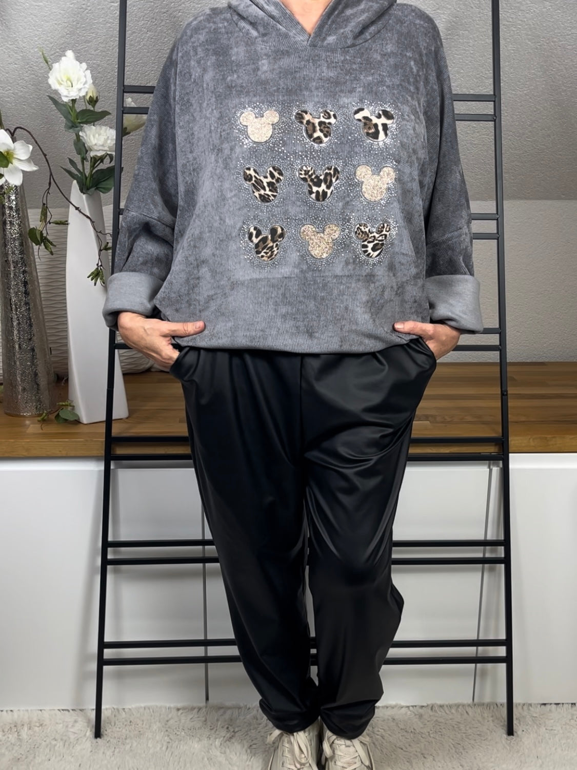 Damen -Hoodie „Mickey“ Einheitsgrösse Gr. 42 - 48 in 5 Farben