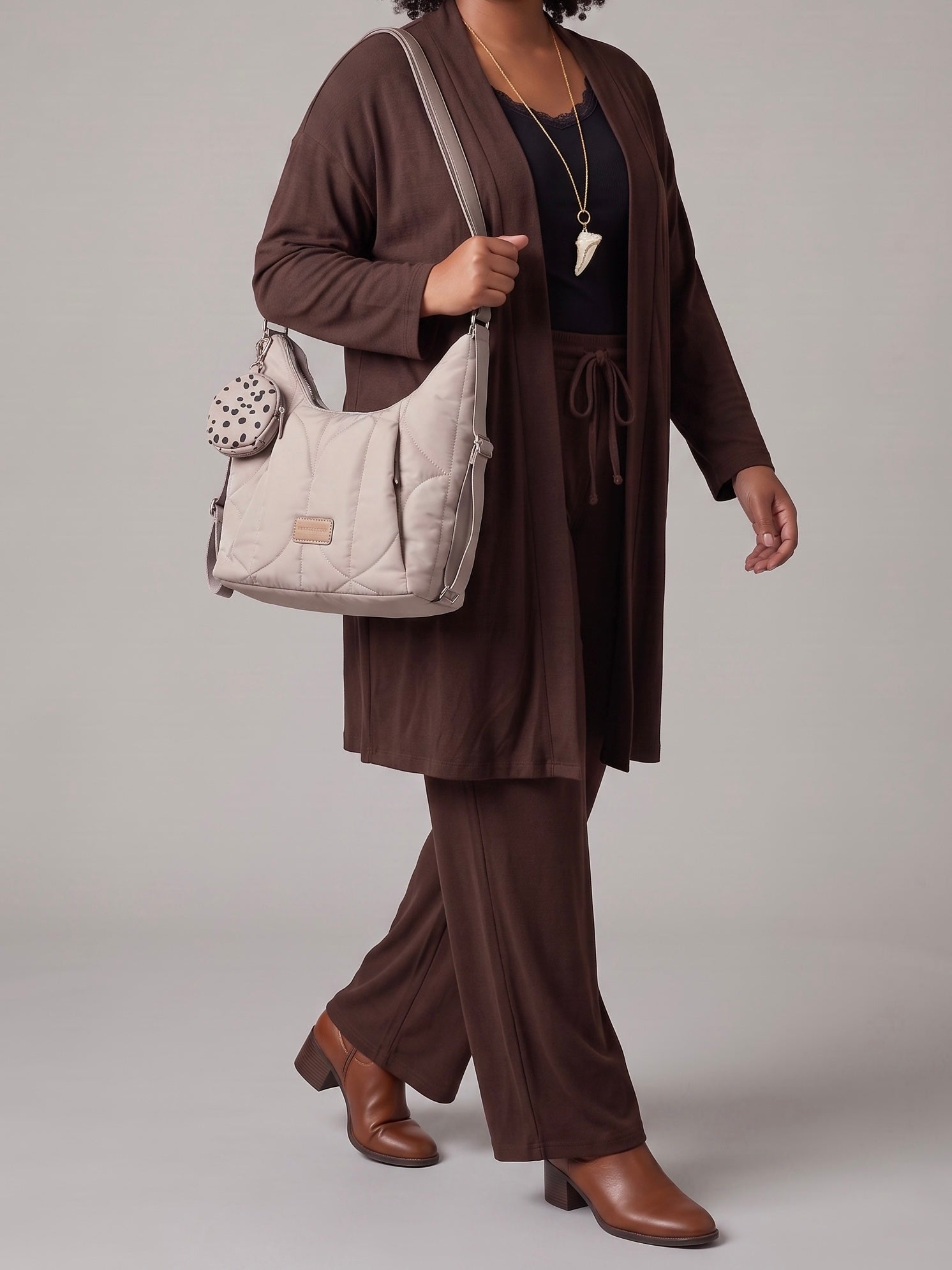 2 tlg. Feinstrick - Kombination - Hose mit elastischem Bund und Cardigan in 3 Farben
