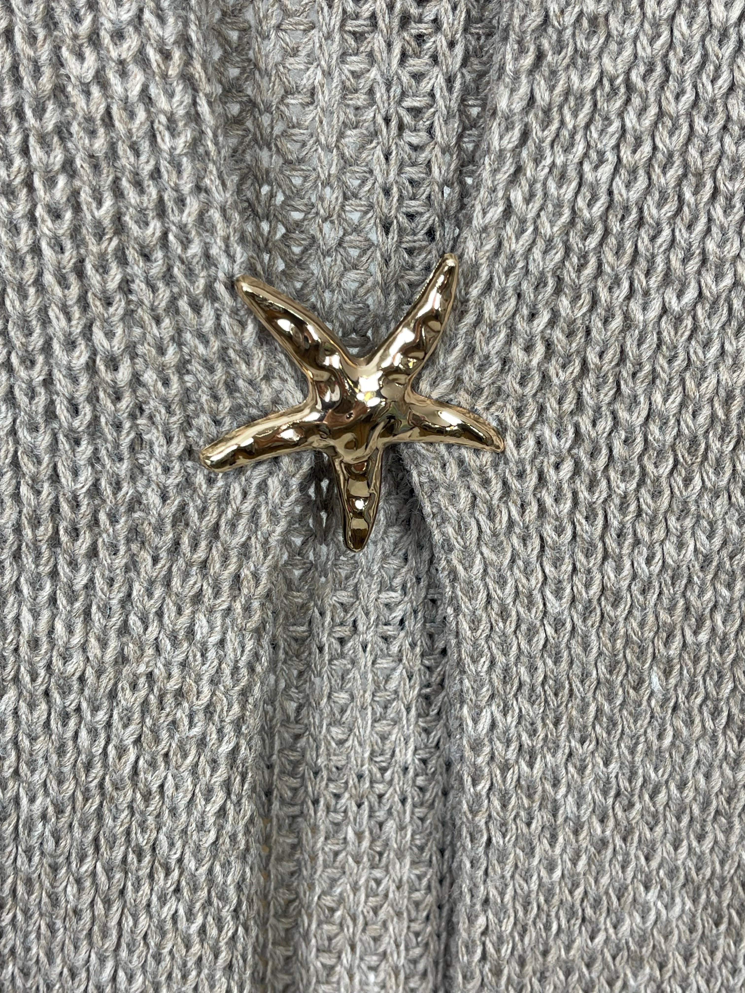 Damen Strickmantel mit Brosche Einheitsgrösse Gr. 38 - 54 in 7 Farben