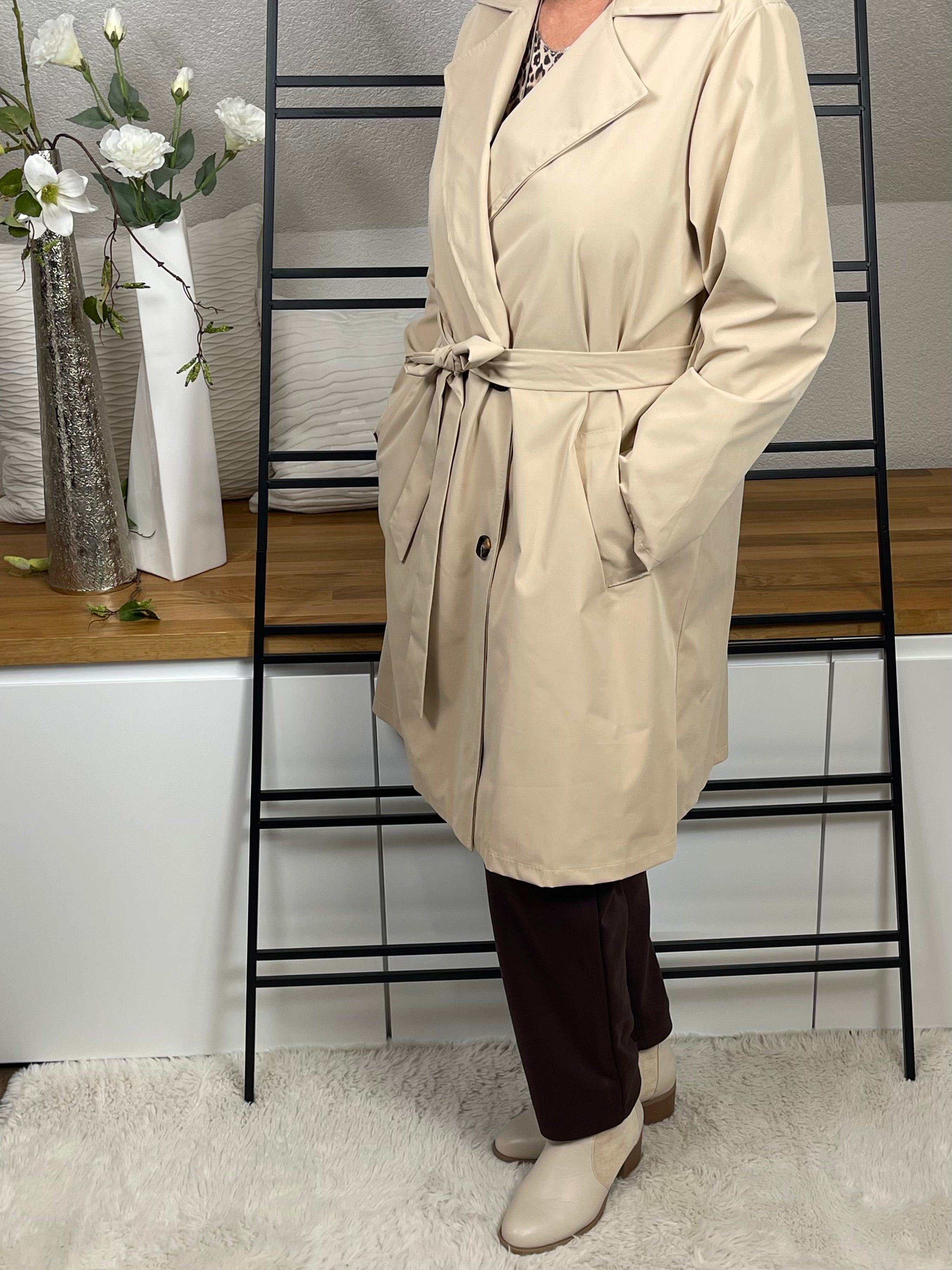 Damen Trenchcoat Einheitsgröße Gr. 38 - 44 in beige
