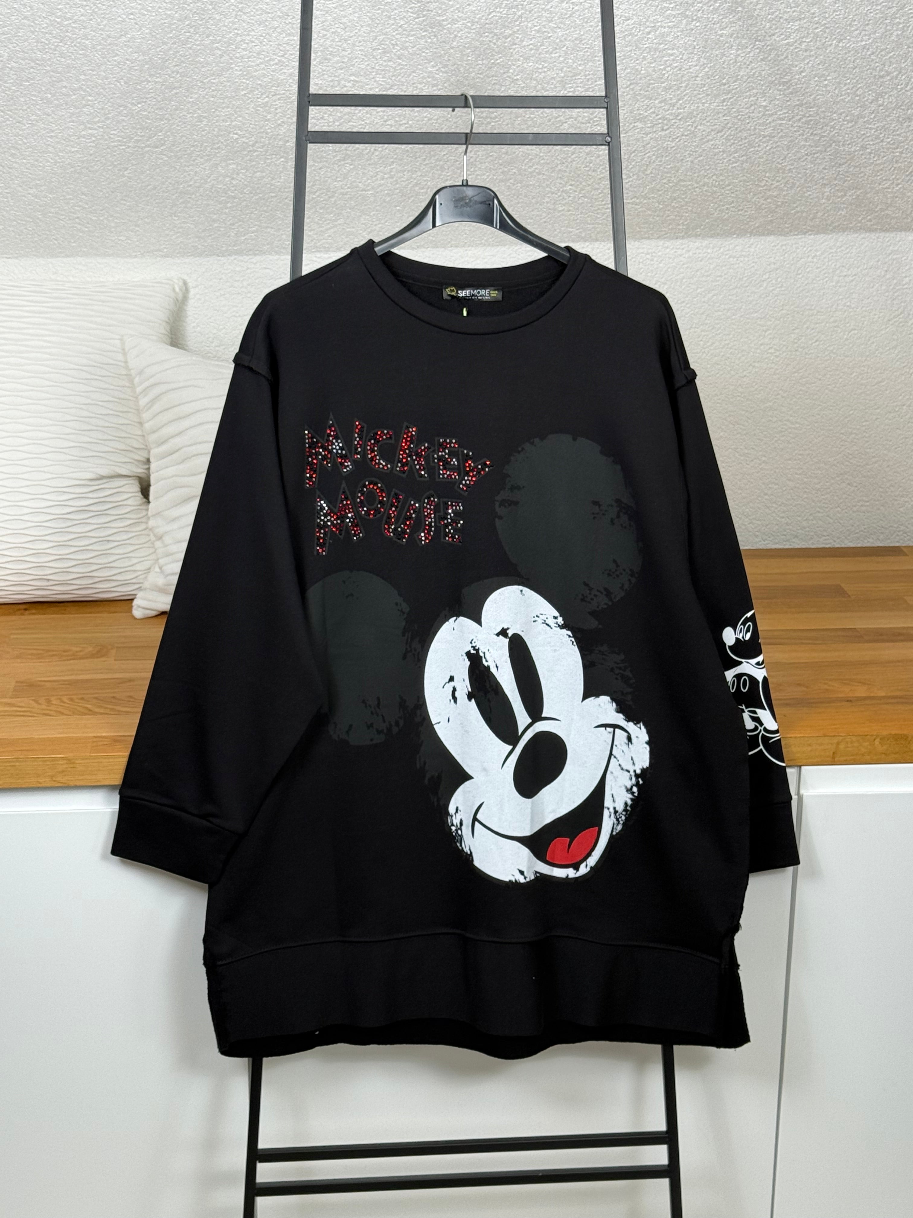 Vintage Pullover „Maus“ mit aufwendigem Print und tollen Details Einheitsgröße Gr. 40 - 44/46 in 4 Farben