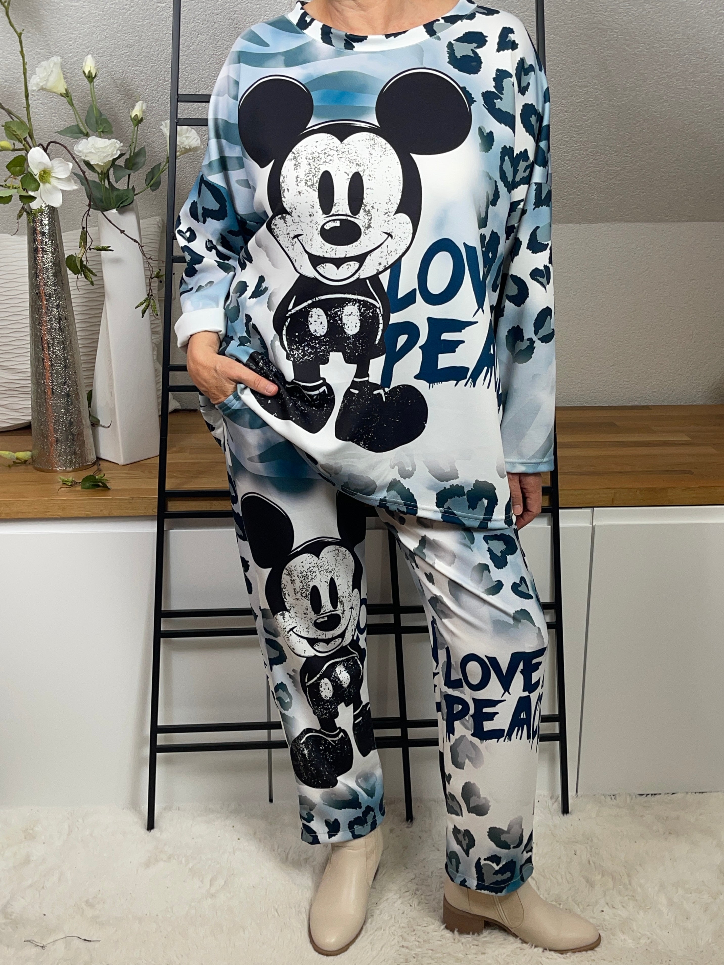 Damen - Jogpant „Mickey“ mit „Wow“ Effekt Einheitsgrösse Gr. 42/44 - 50 in 2 Farben