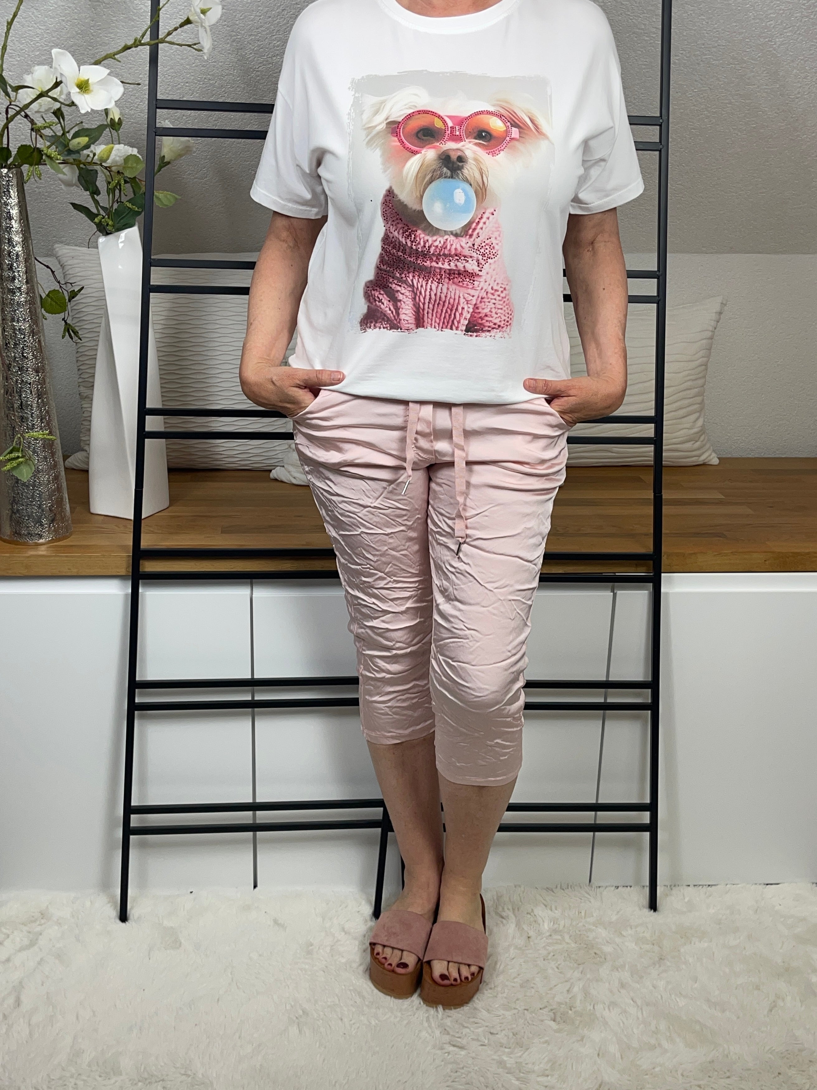 !!!!KEINE RETOURE MÖGLICH!!!!3/4 Jogpant „Shiney“ Einheitsgrösse Gr. 38 - 42/44 in 4 Farben