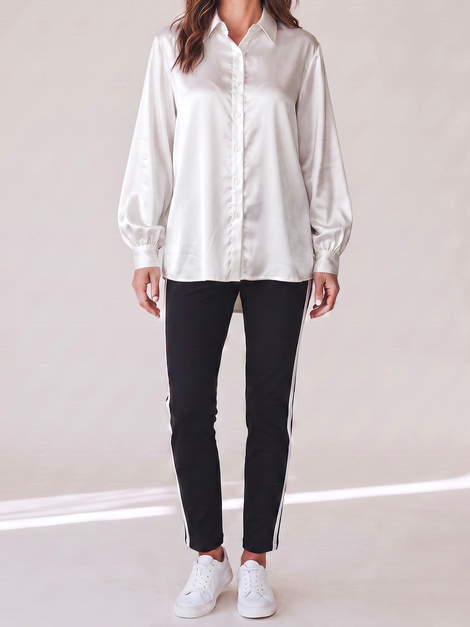 Glanz - Bluse mit Seide in 2 Farben