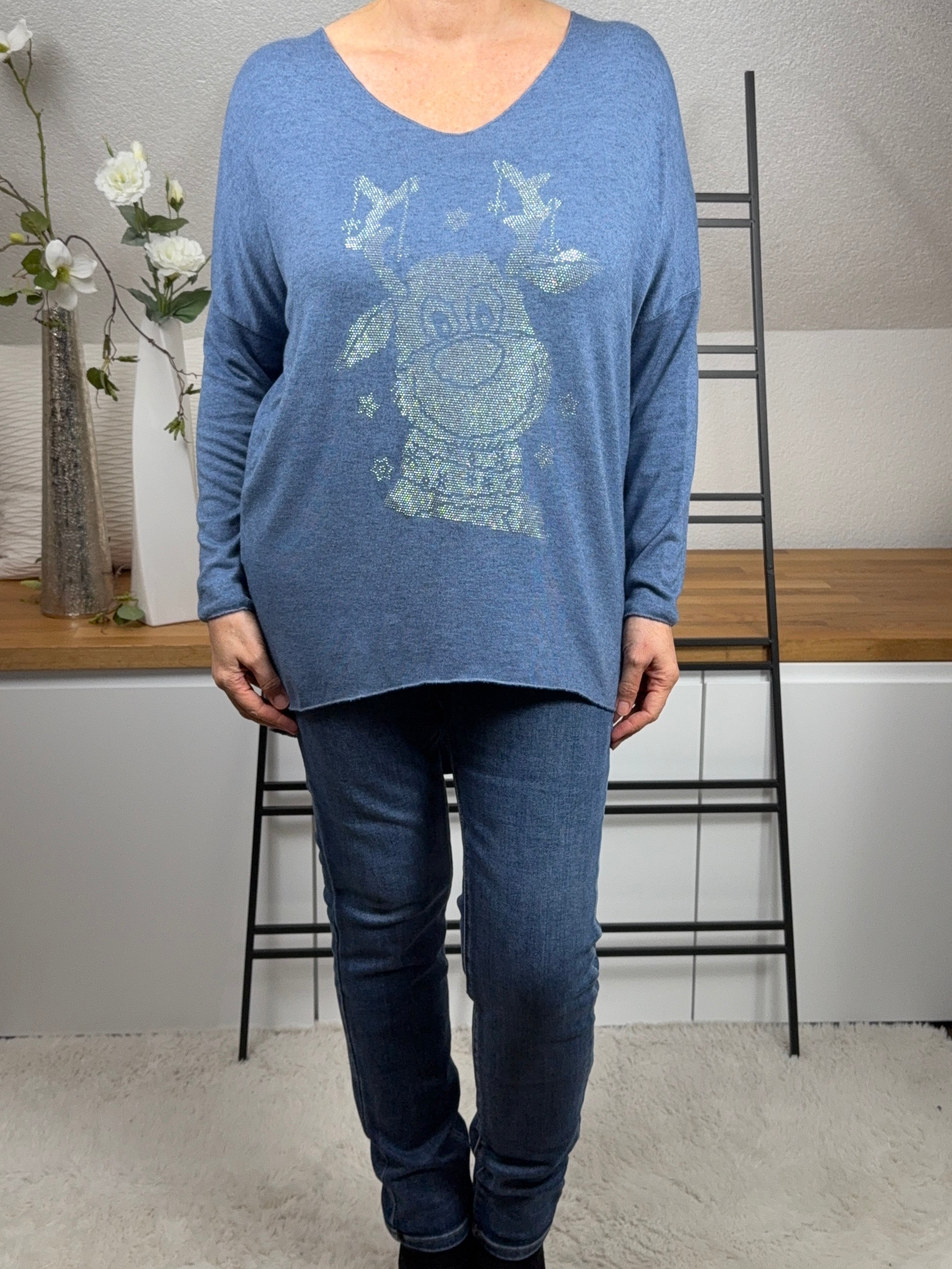 !!!AKTION!!!                          Damen Feinstrick Pullover „Rudolf Junior“ Einheitsgrösse Gr. 36 - 44 in 3 Farben