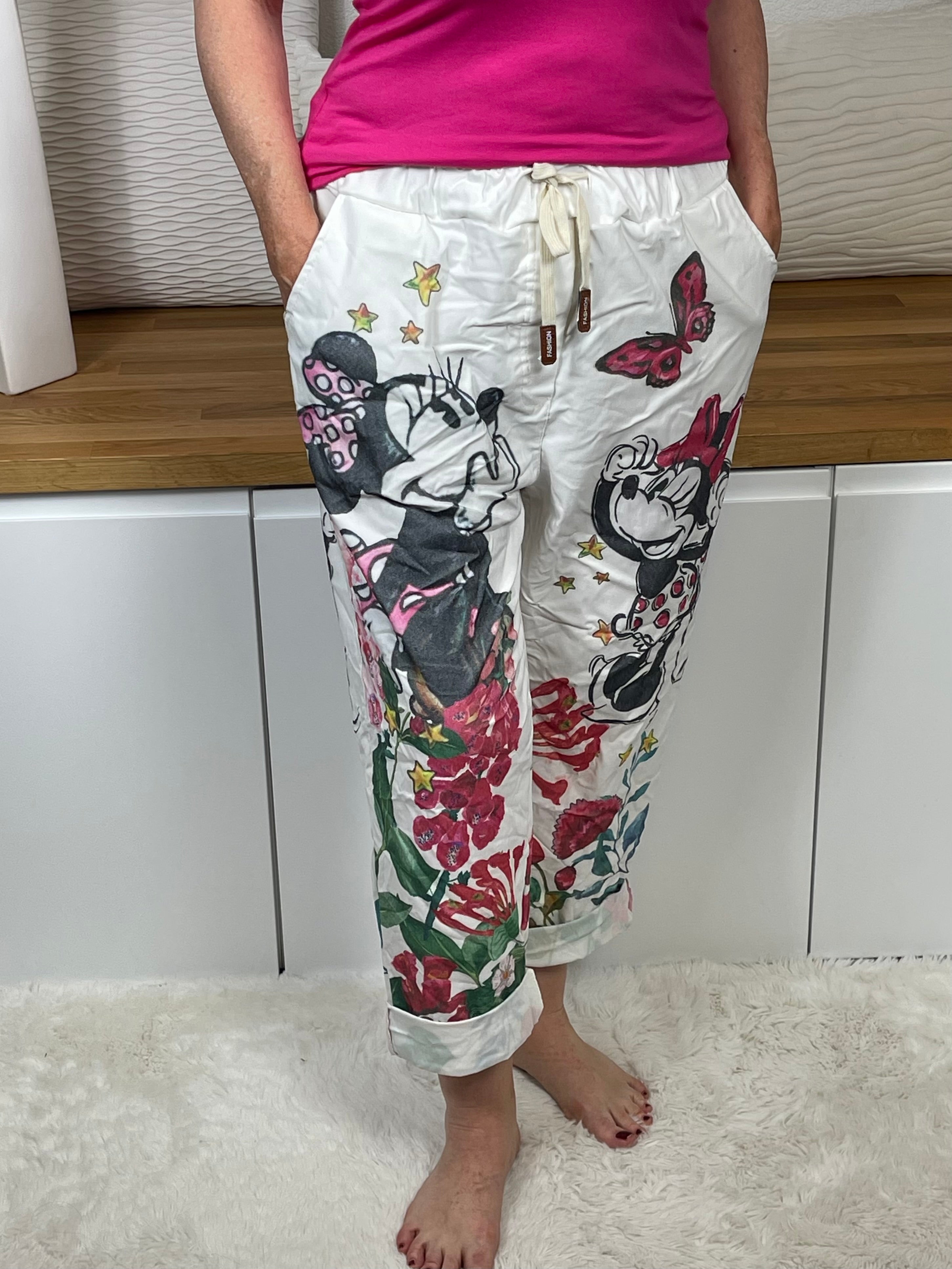 Damen - Jogpant „Minney“ Einheitsgrösse Gr. 42 - 48 in weiß - bunt
