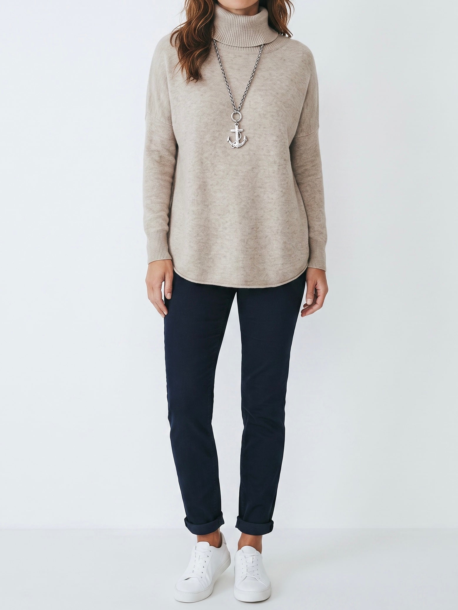 Rollkragenpullover „Warmup“ in taupe