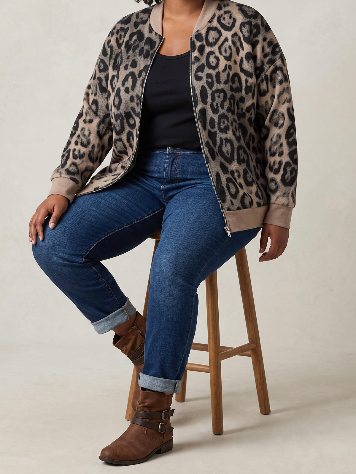 Sweat - Jacke „Animal Print“ in 2 Farben