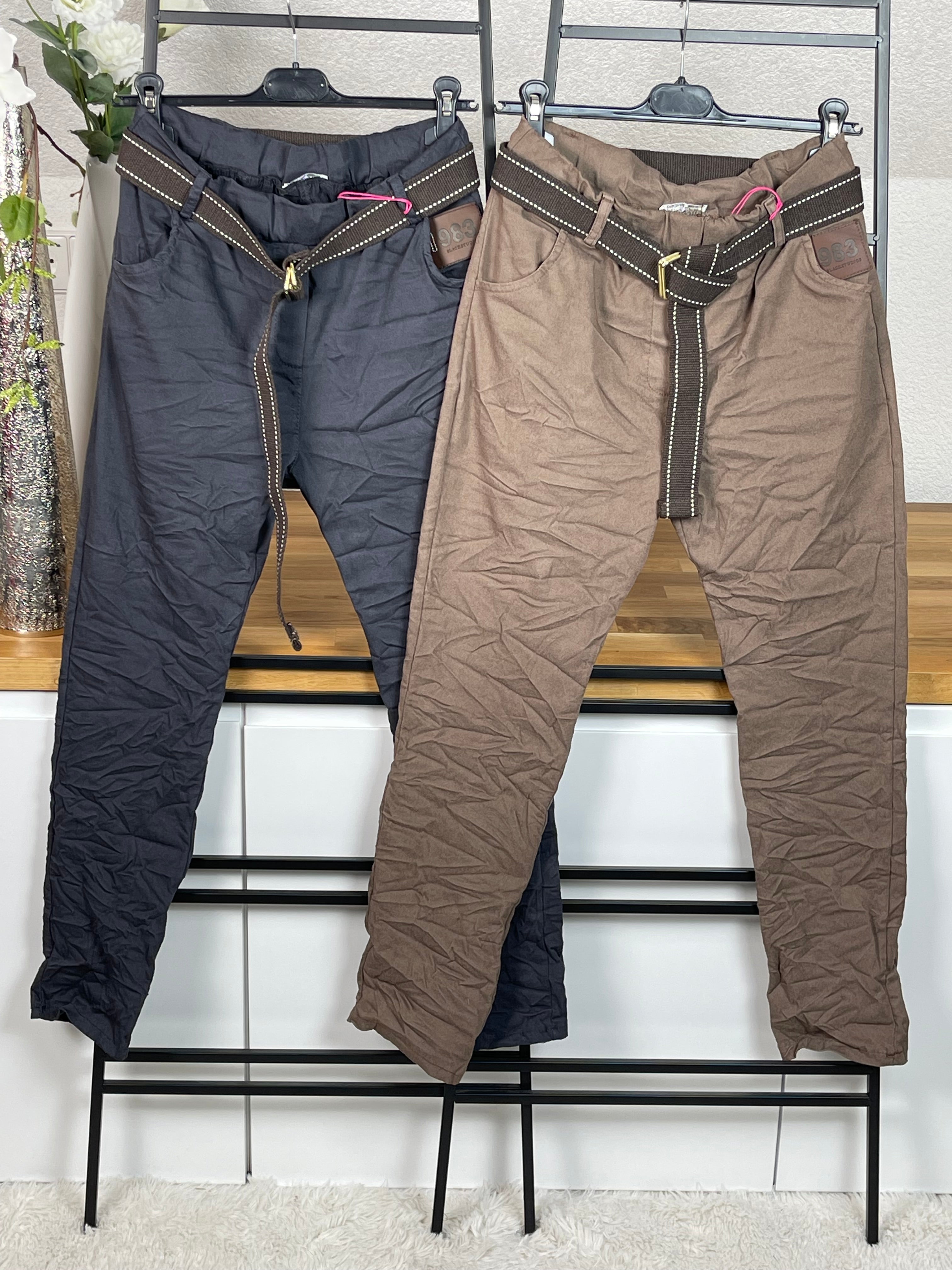 !!!!KEINE RETOURE MÖGLICH!!!! Jogpant „Cino“ mit Gürtel Einheitsgrösse Gr. 38 - 42-44 in 6 Farben