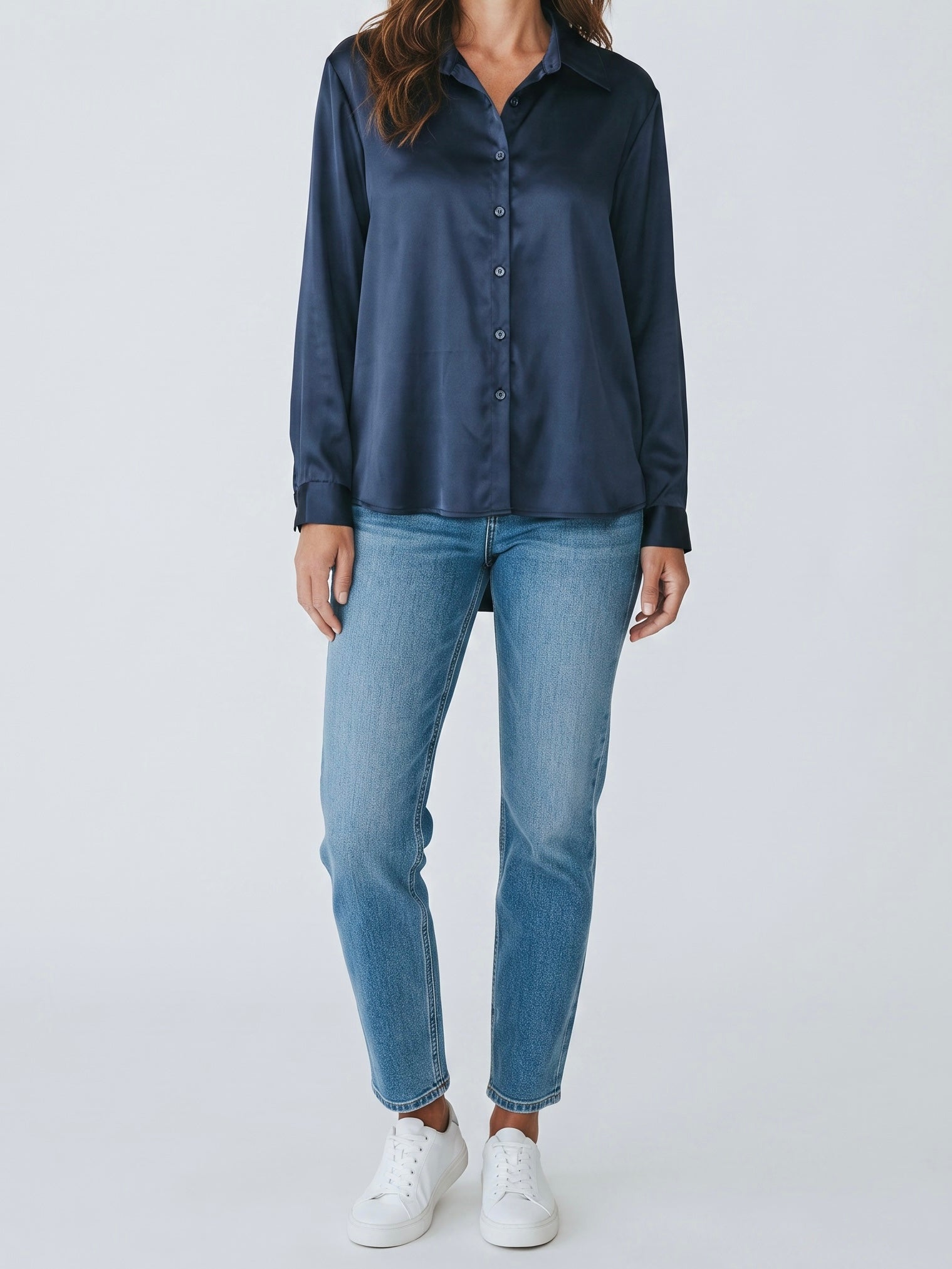 Glanz - Bluse mit Seide in 2 Farben