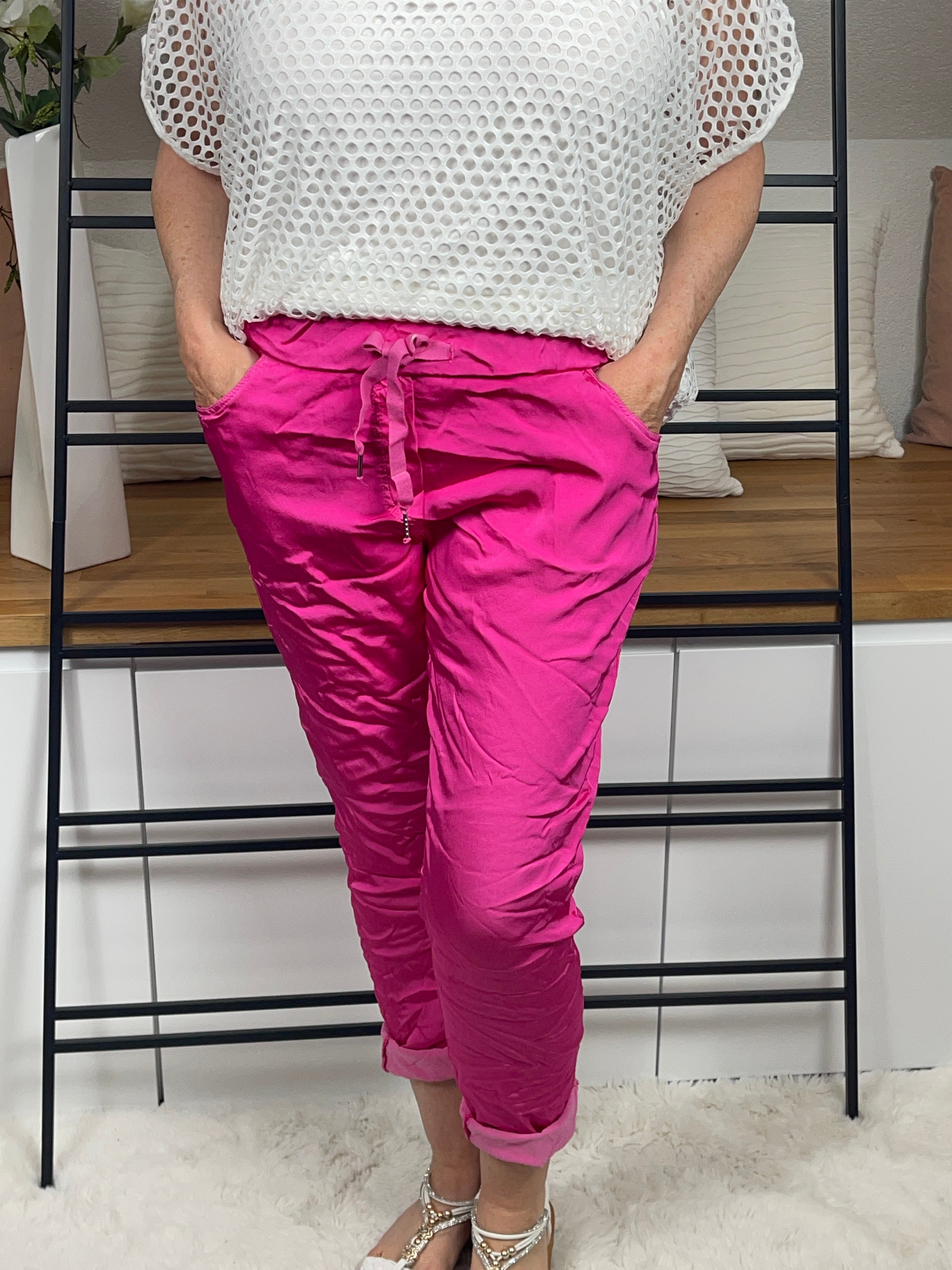 !!!KEINE RETOURE MÖGLICH !!! Damen - Jogpant „Shiney“ Einheitsgrösse Gr. 42 - 48+ in 9 Farben