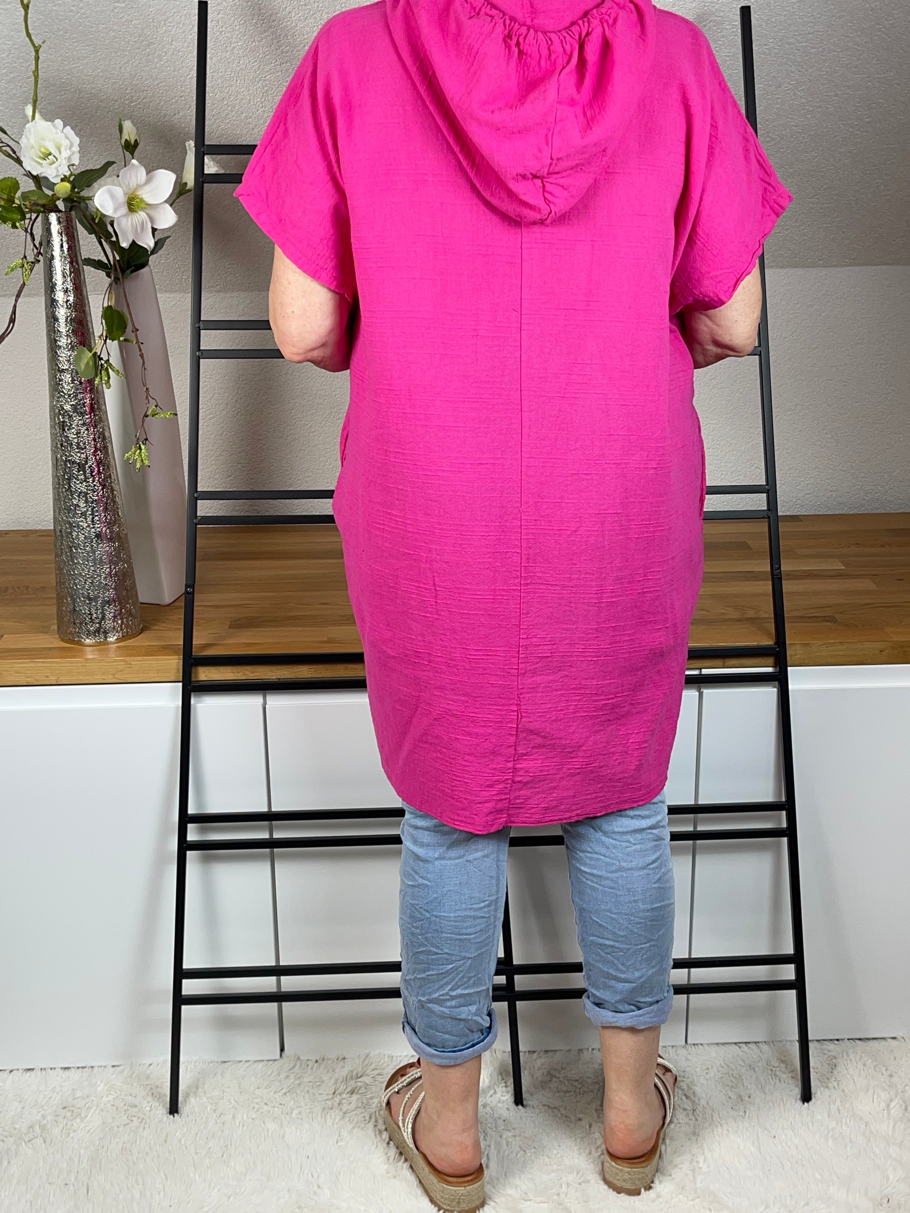 !!!!KEINE RETOURE MÖGLICH!!!! Tunika - Kleid „Lori“ mit Kapuze Einheitsgröße Gr. 38 - 46