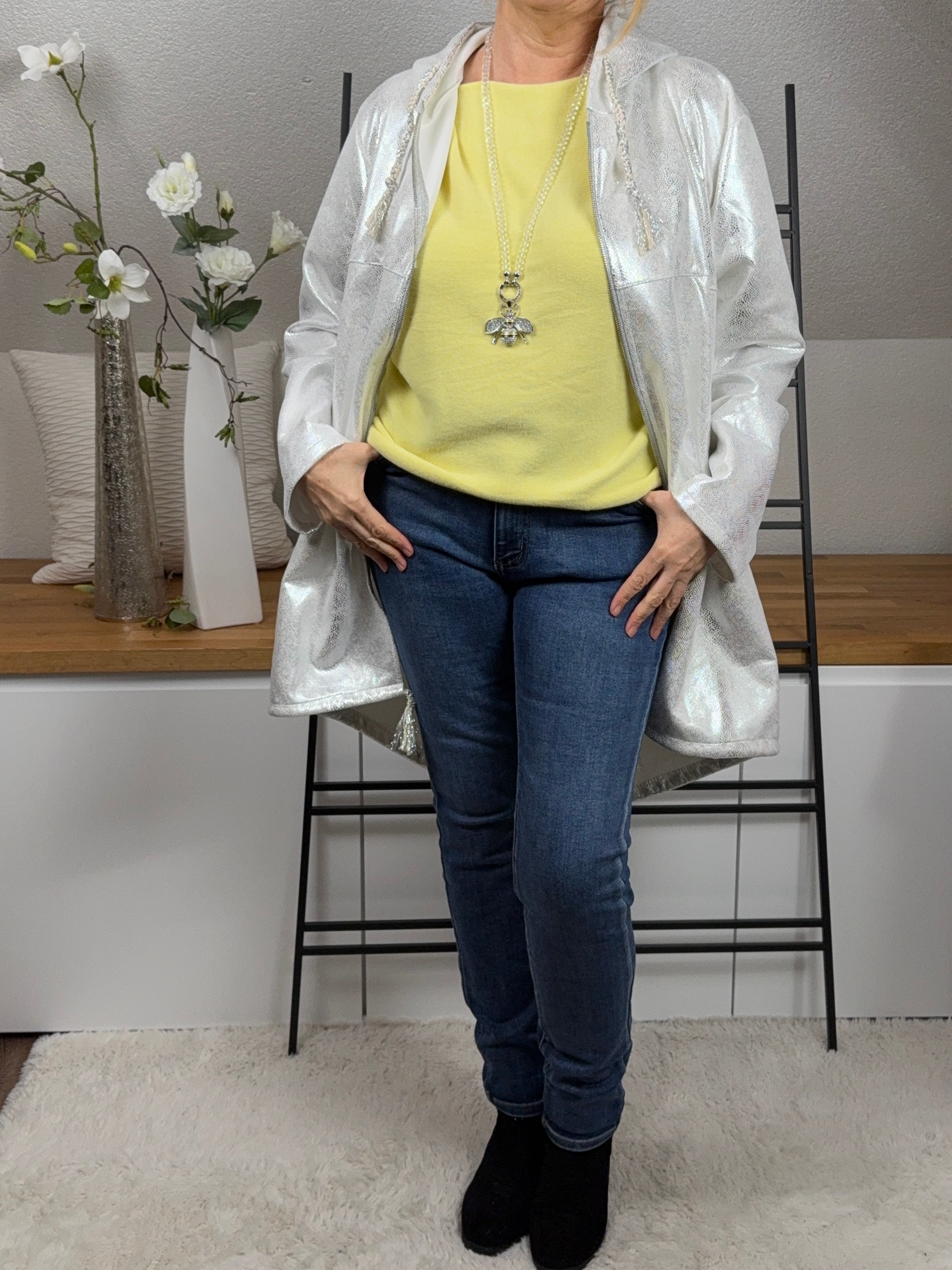 Elegante Damen Lederimitat - Jacke Einheitsgrösse Gr. 42- 48 in 2 Farben