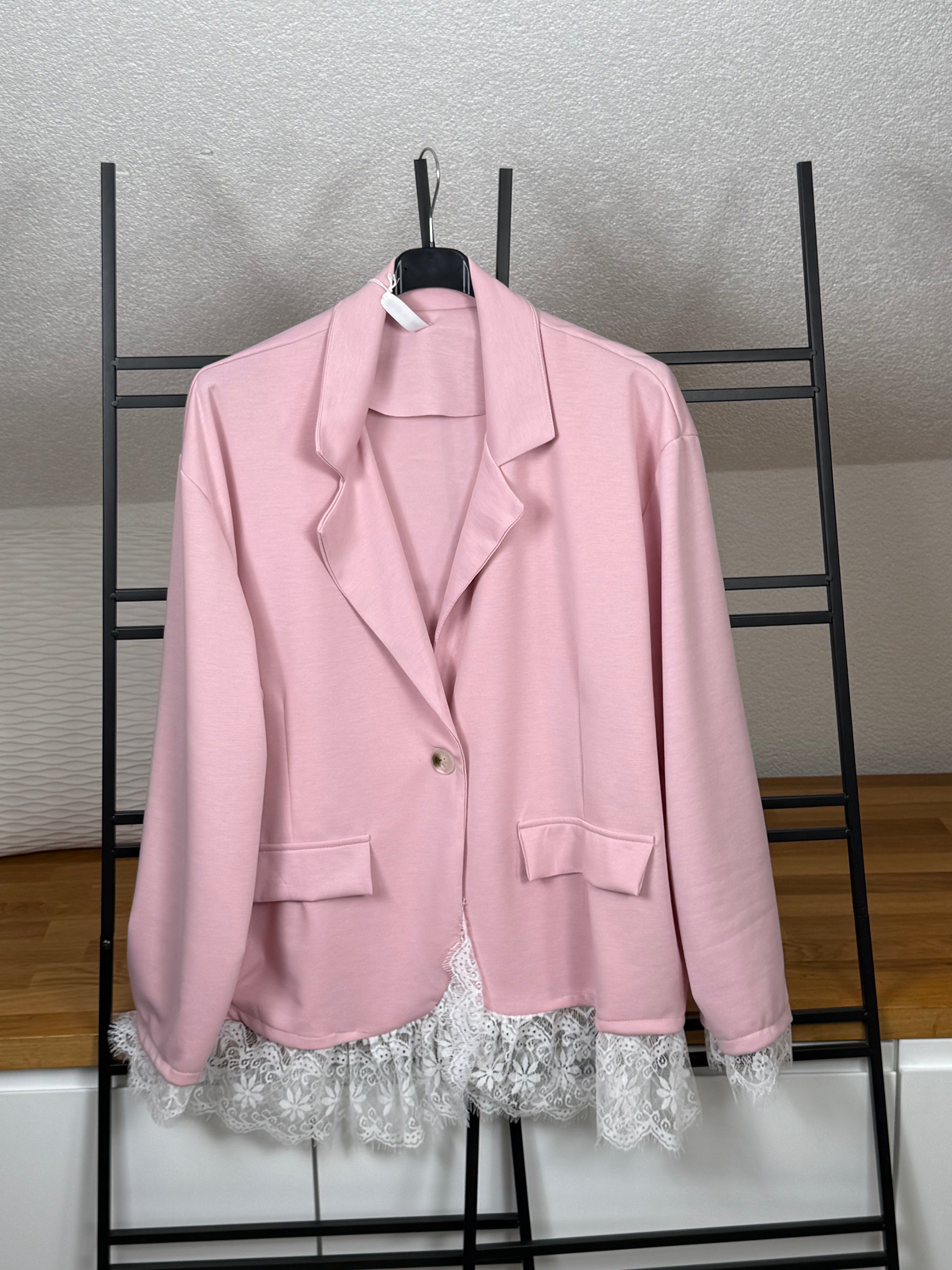Eleganter Blazer „Fluffi“ mit edler Spitze Einheitsgrösse Gr. 44 - 50 in 4 Farben