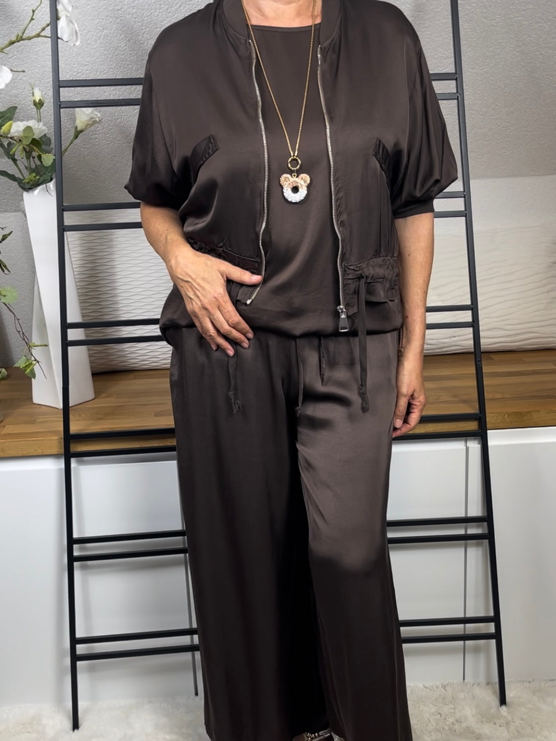 Damen Blusen - Jacke mit Glanz Einheitsgrösse Gr. 38 - 42 in 7 Farben