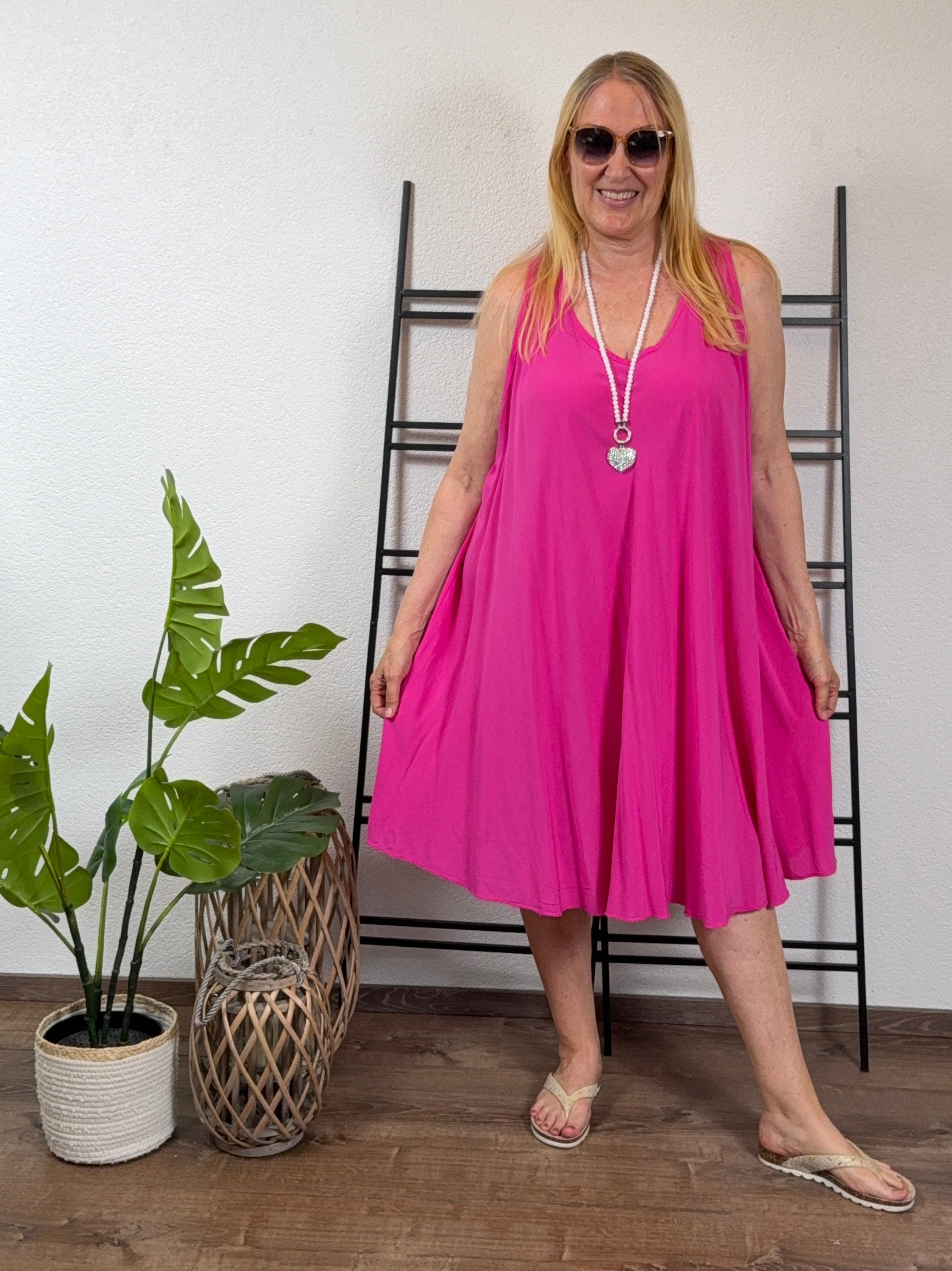 Ärmelloses Kleid Einheitsgröße Gr. 38 - 46 in 2 Farben