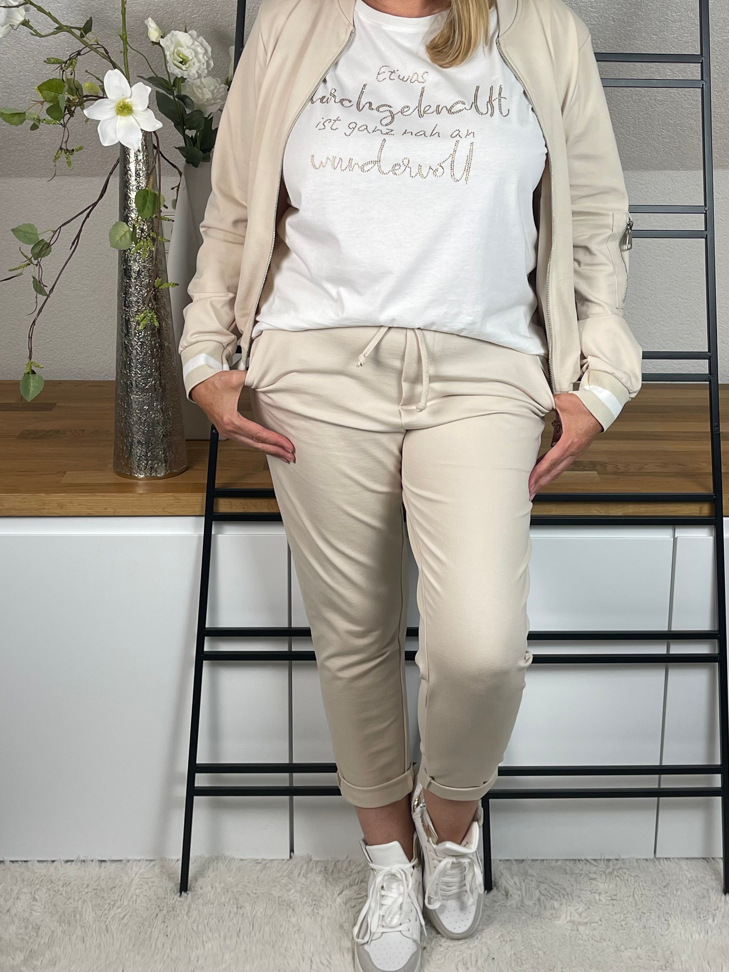 Damen - Jogpant - passend zum Hosenanzug „Tessa“ Grösse in hellbeige