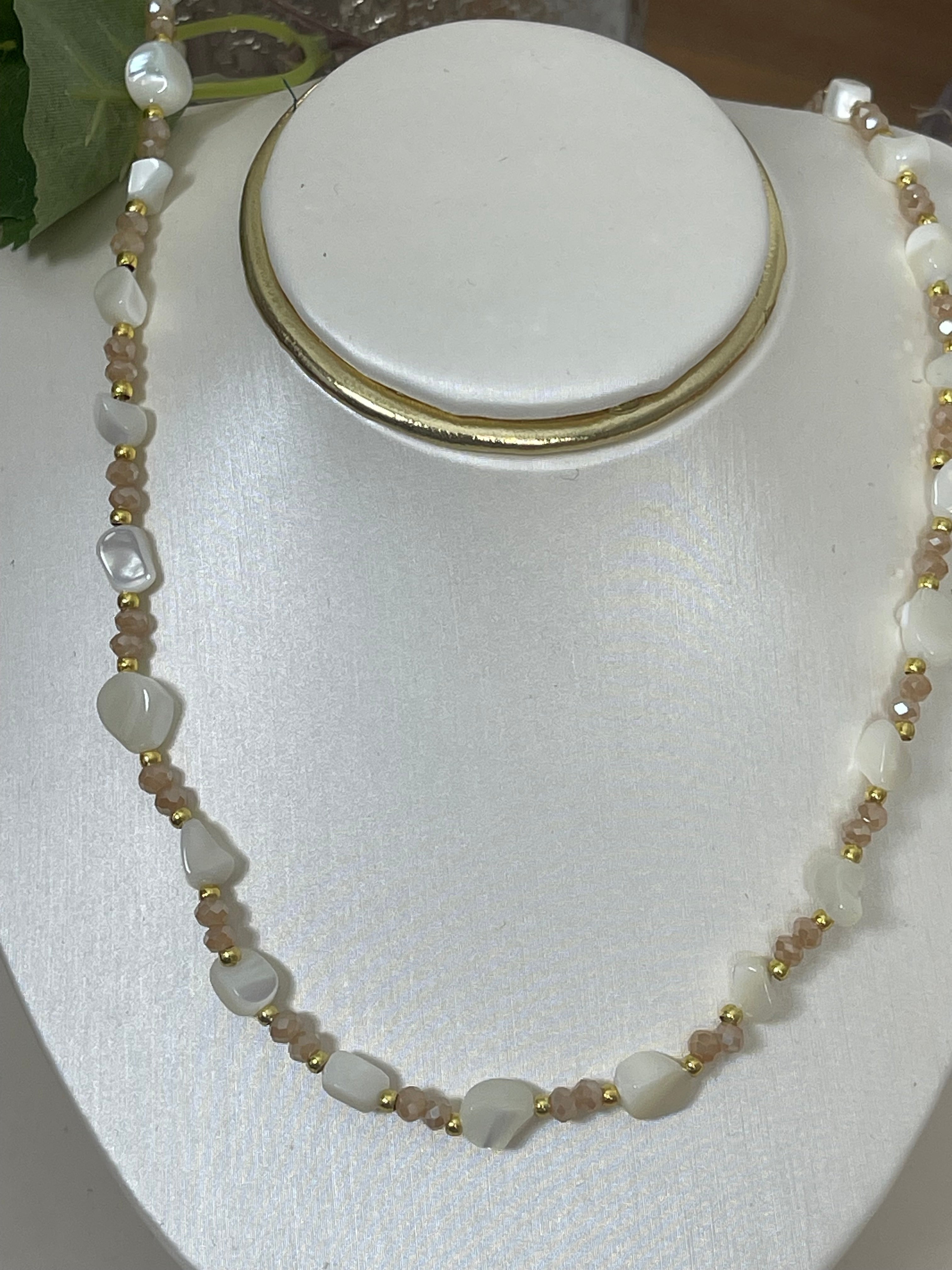 Elegante Edelstahl Kette in weiß - gold